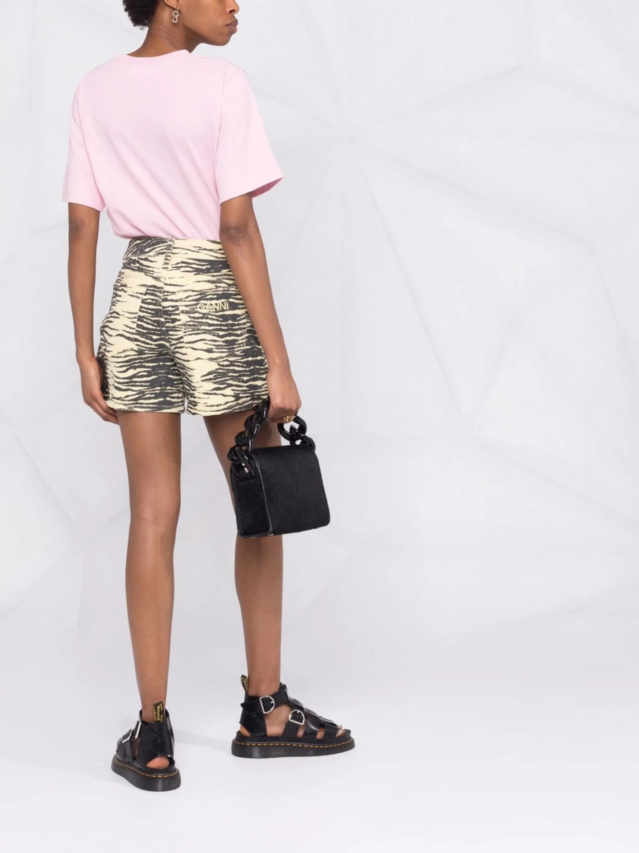 organic cotton-blend denim shorts