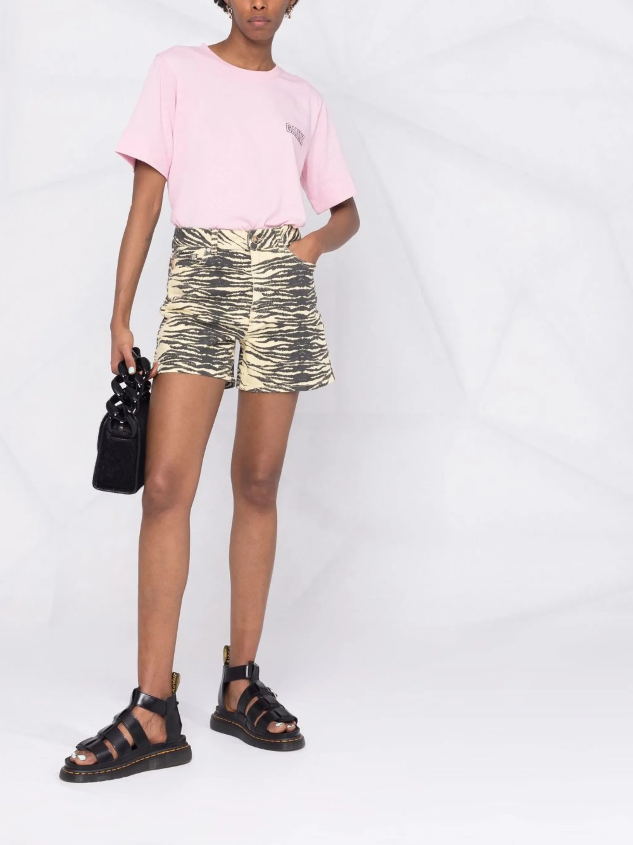 organic cotton-blend denim shorts