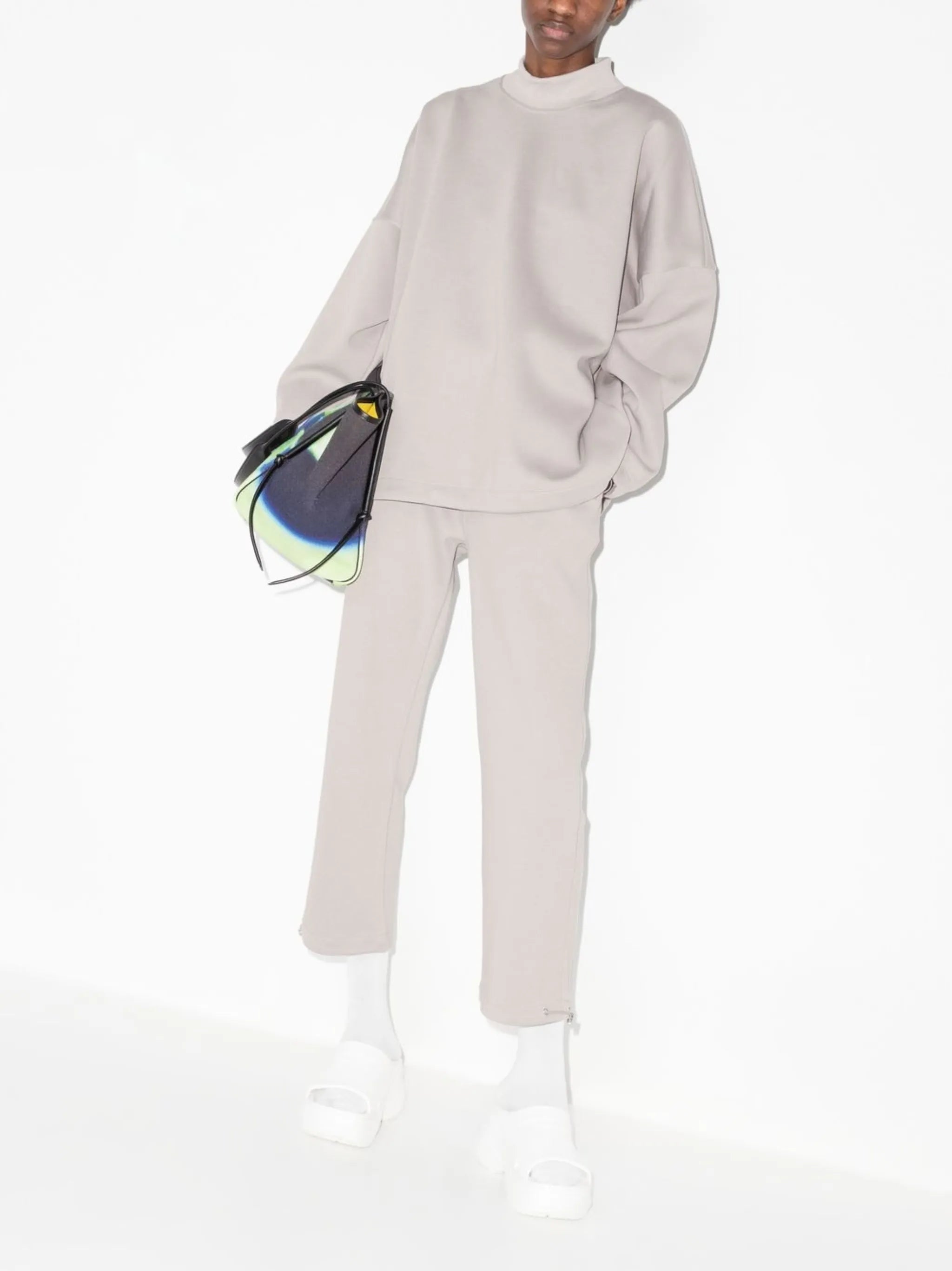 ribbed-knit tracksuit
