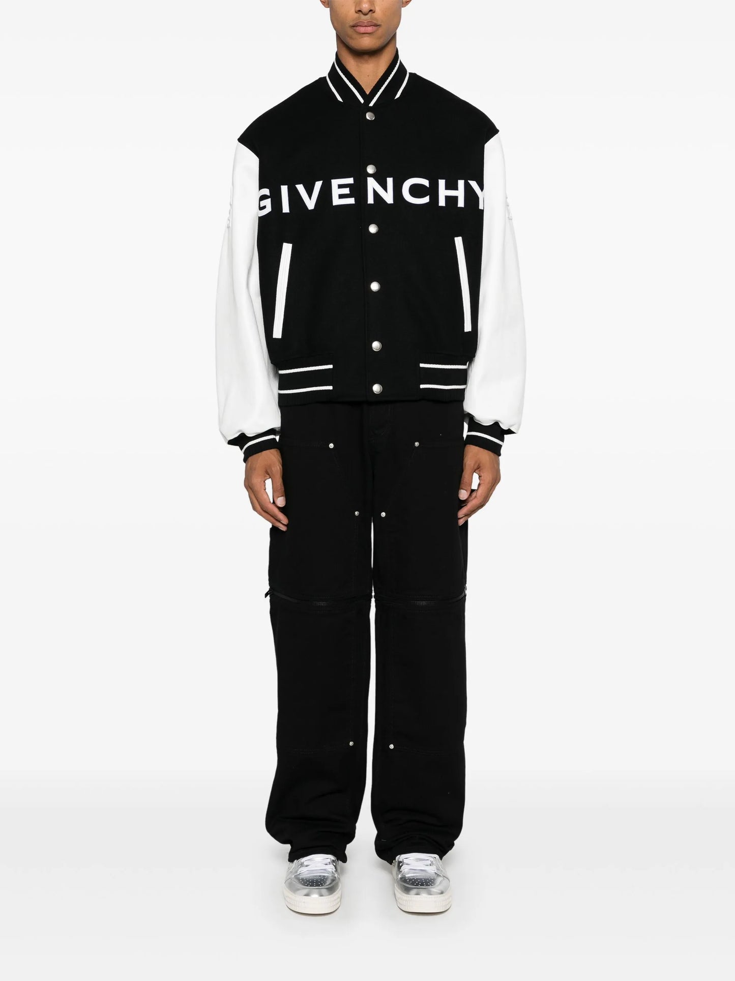logo-emboosed bomber jacket