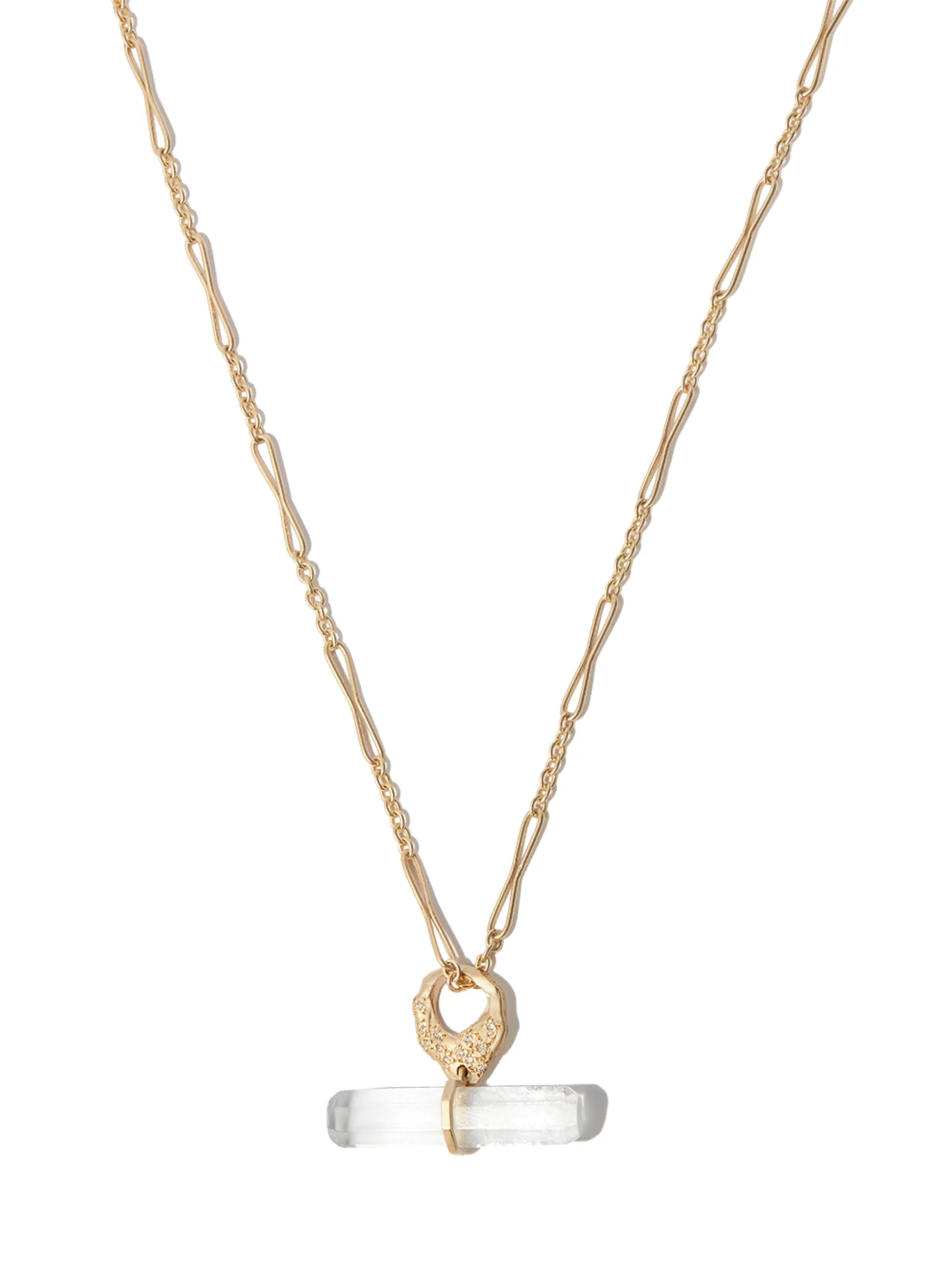 9kt yellow gold Iman diamond crystal pendant