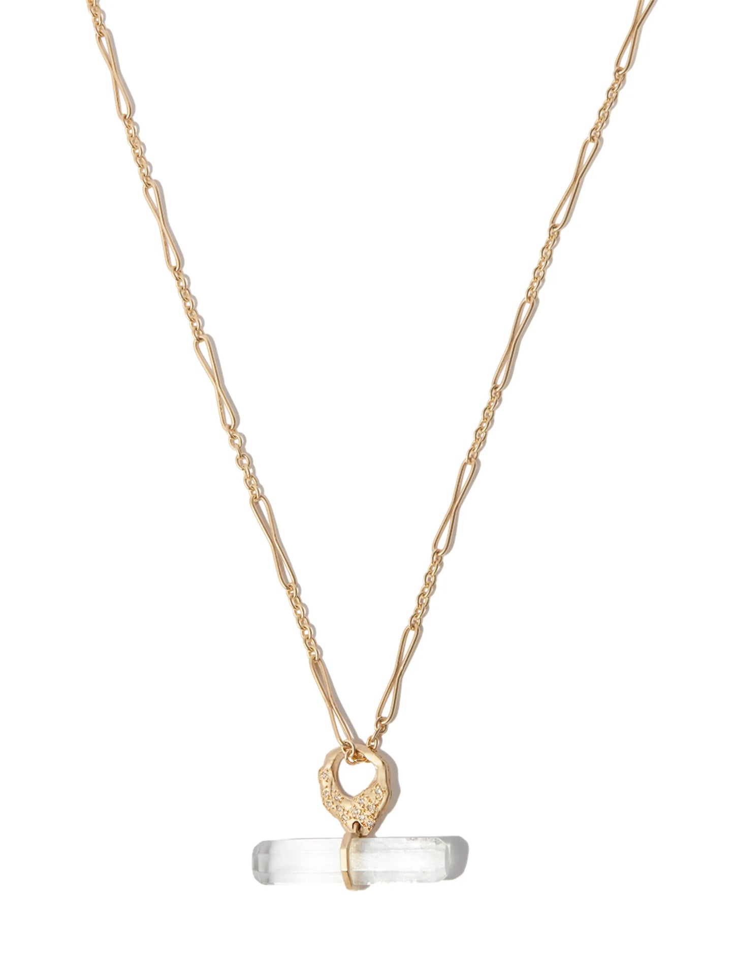 9kt yellow gold Iman diamond crystal pendant