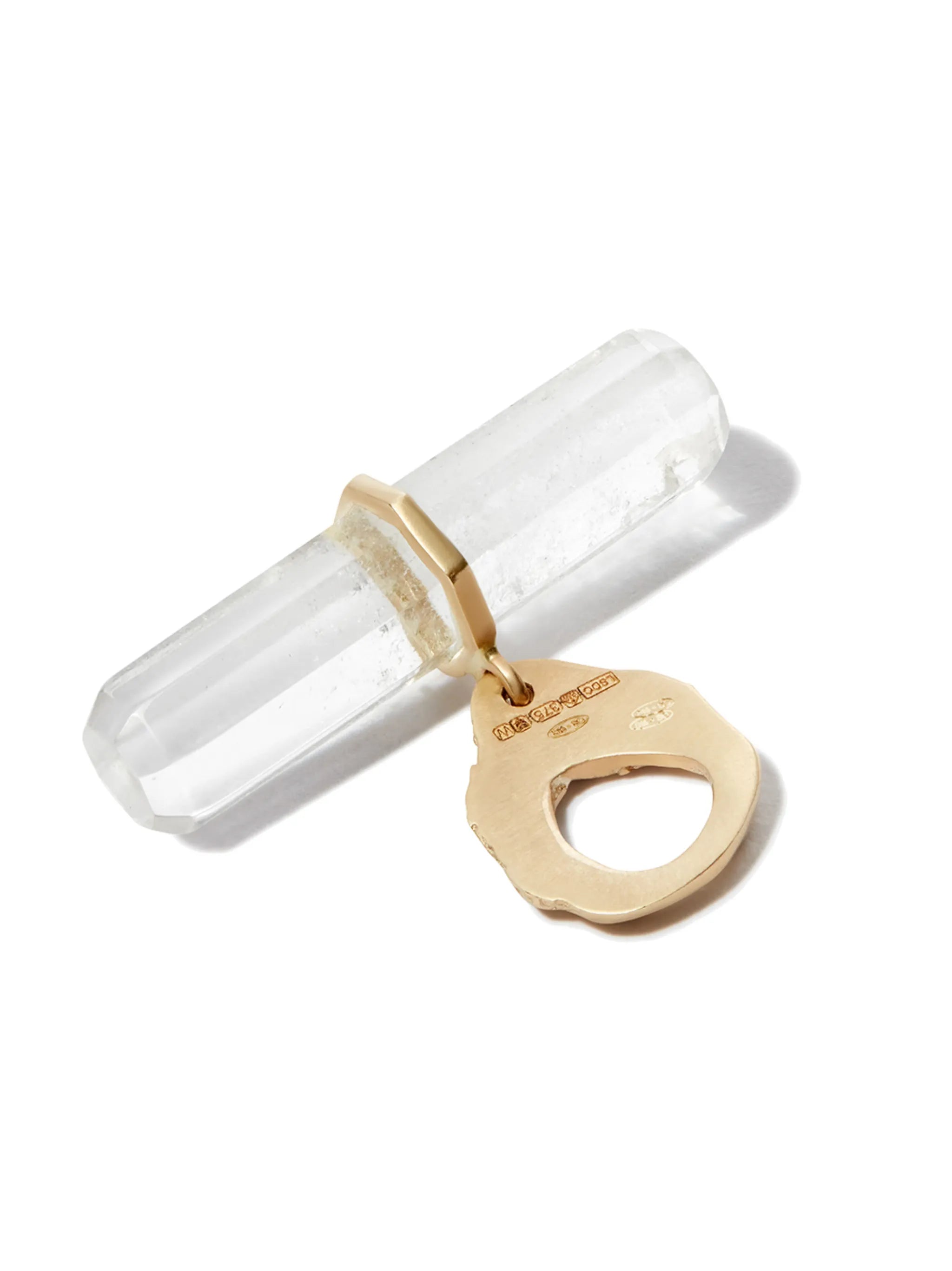 9kt yellow gold Iman diamond crystal pendant