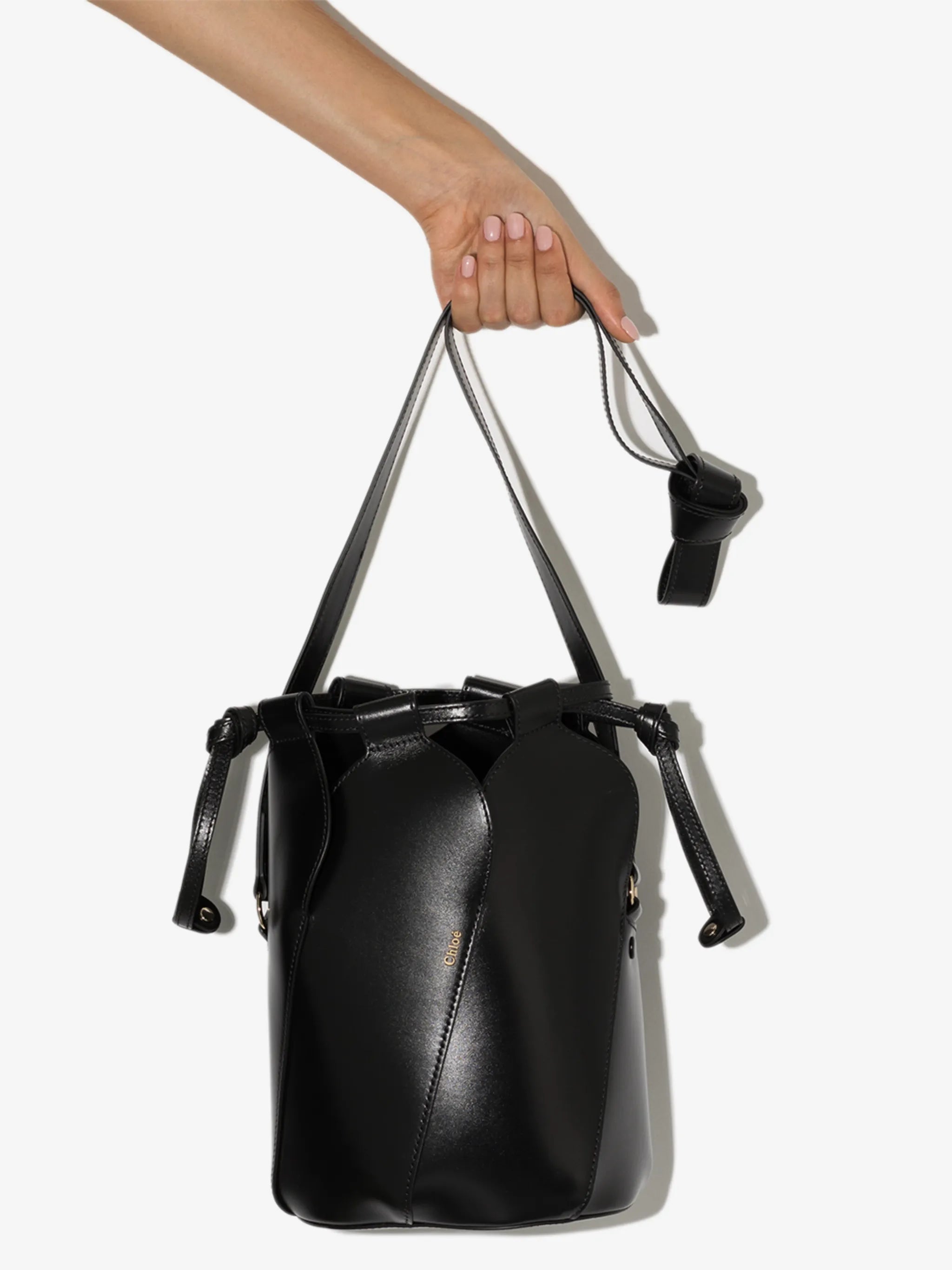 Tulip leather bucket bag