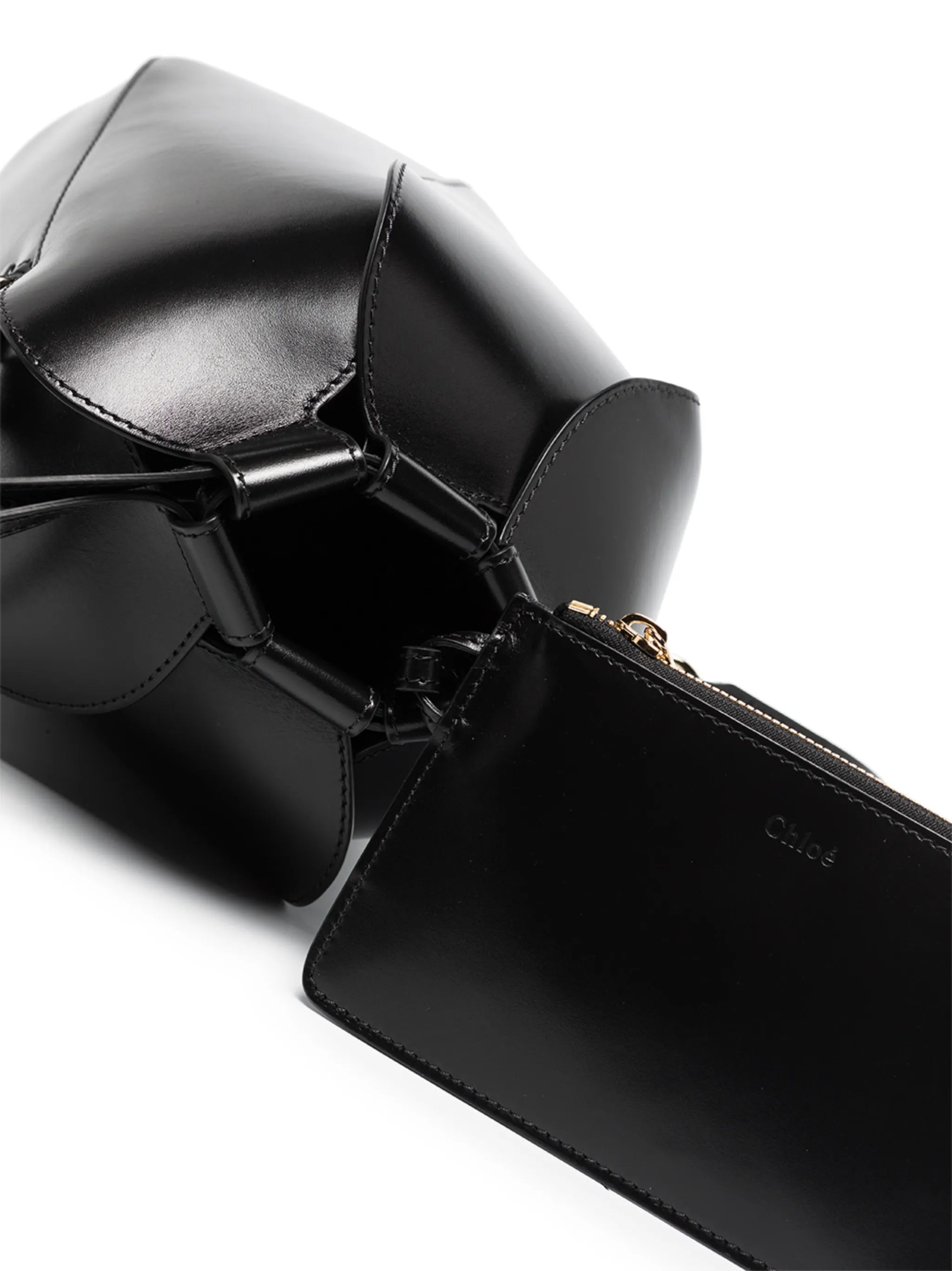 Tulip leather bucket bag