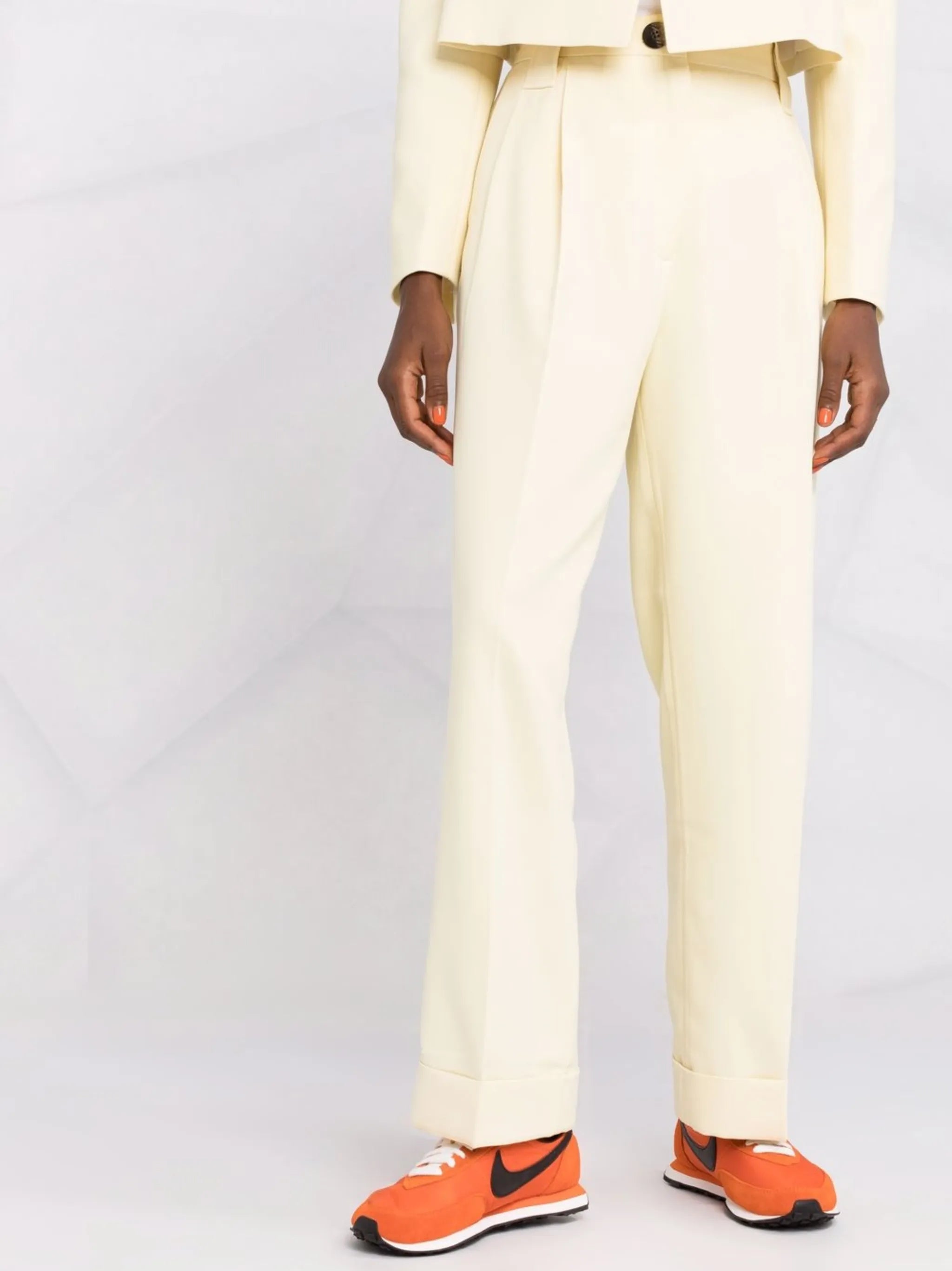 high-rise tailored trousers