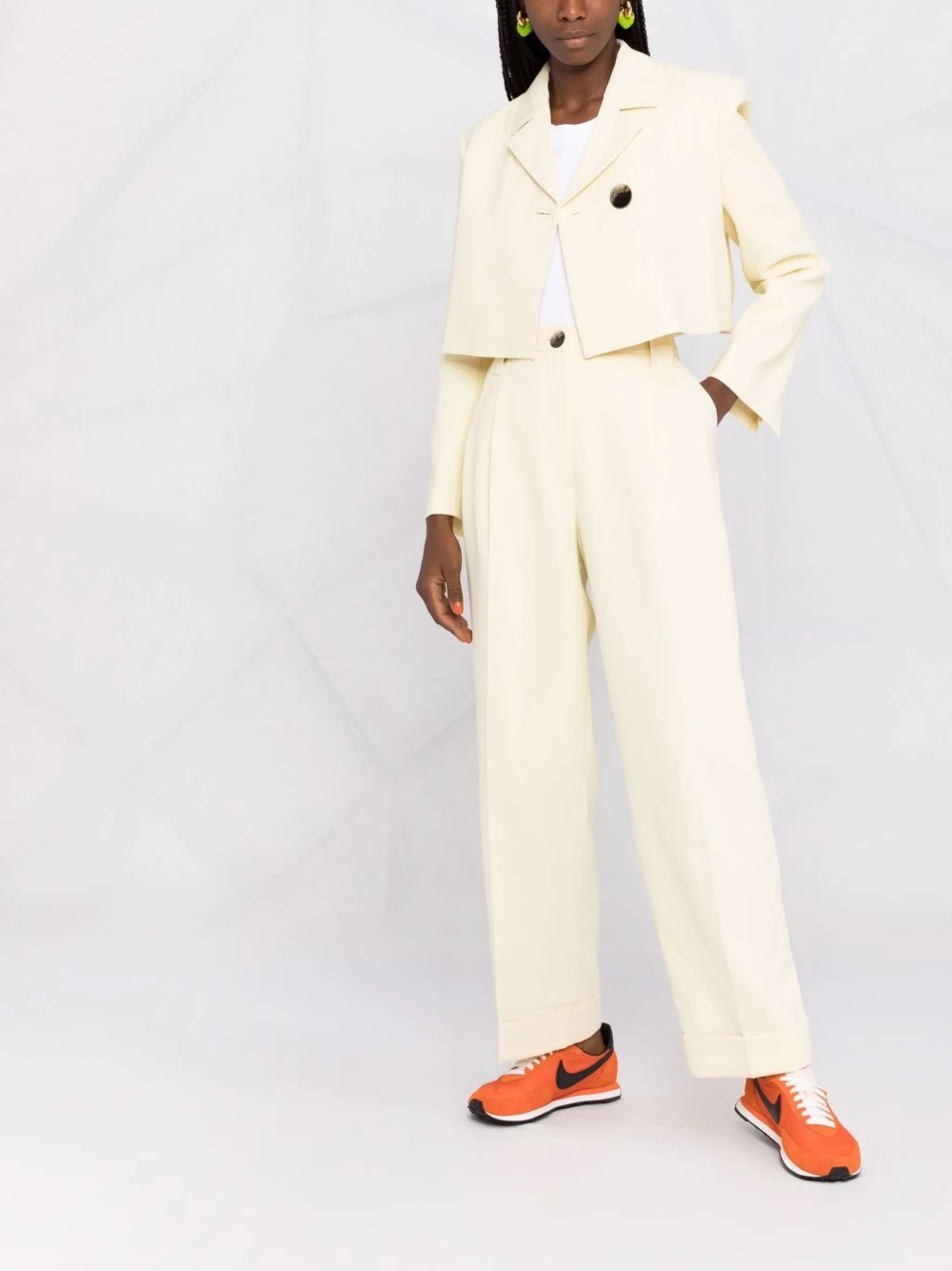 high-rise tailored trousers