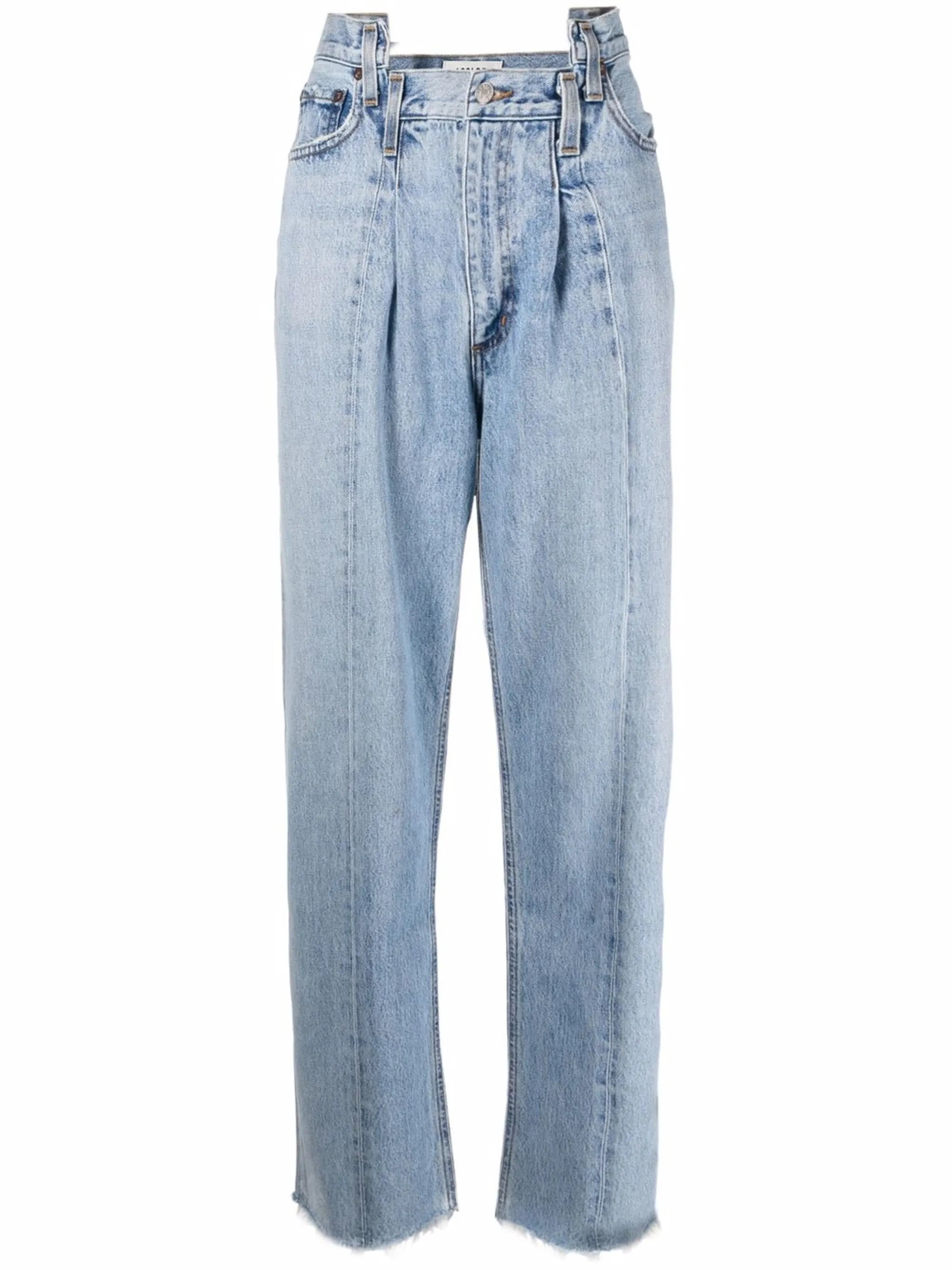 Pieced Angled straight-leg jeans