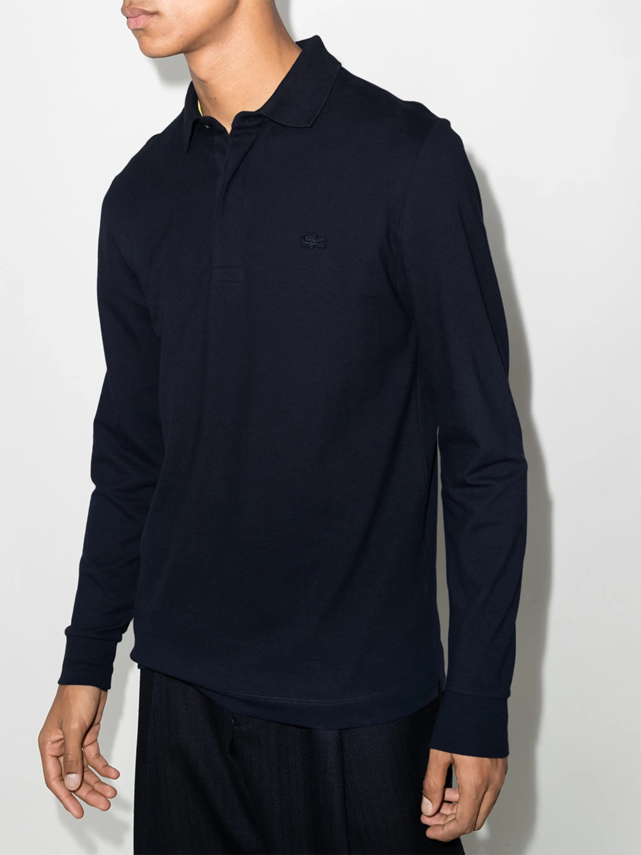 logo-embroidered long-sleeve polo shirt