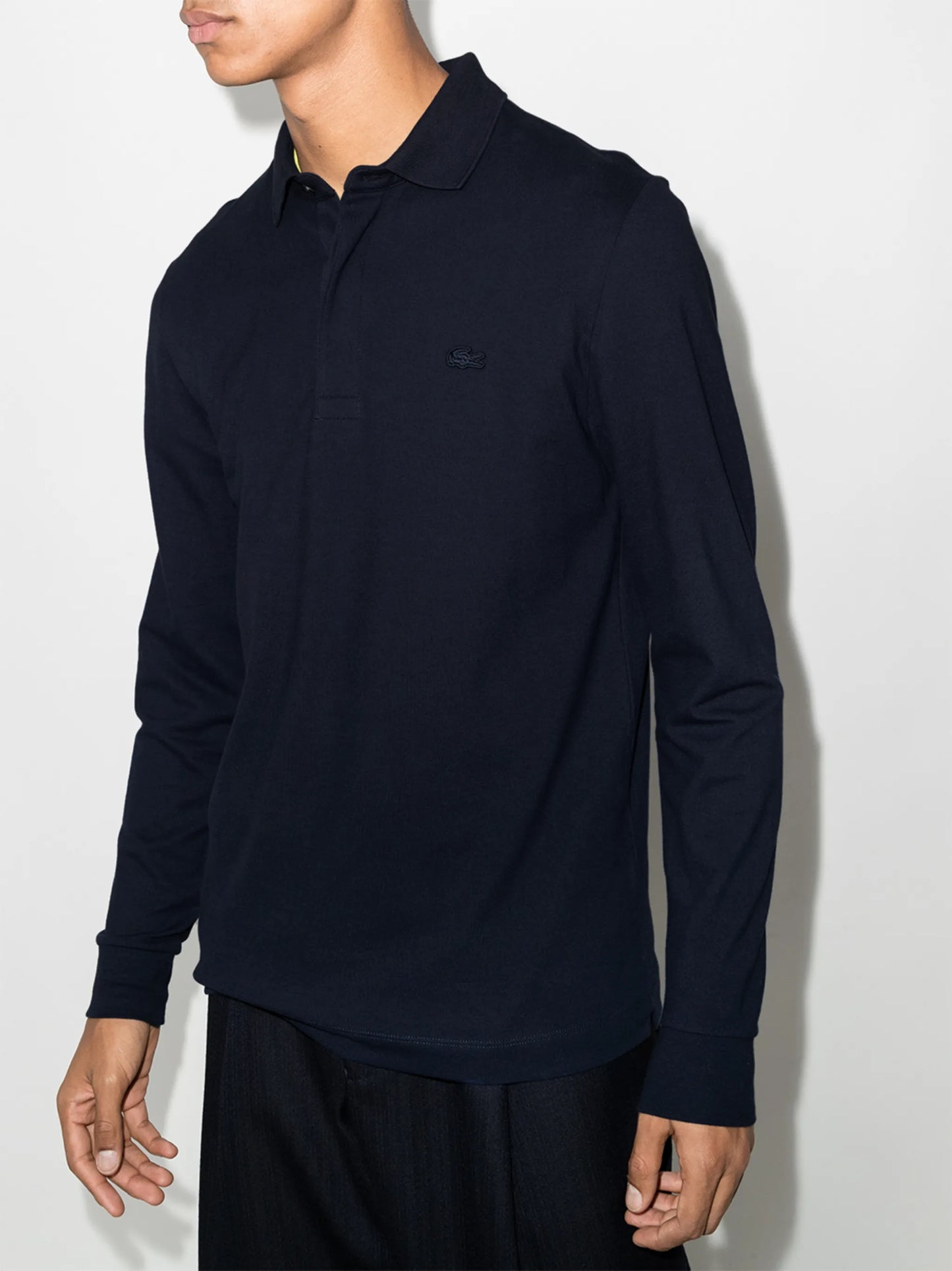 logo-embroidered long-sleeve polo shirt