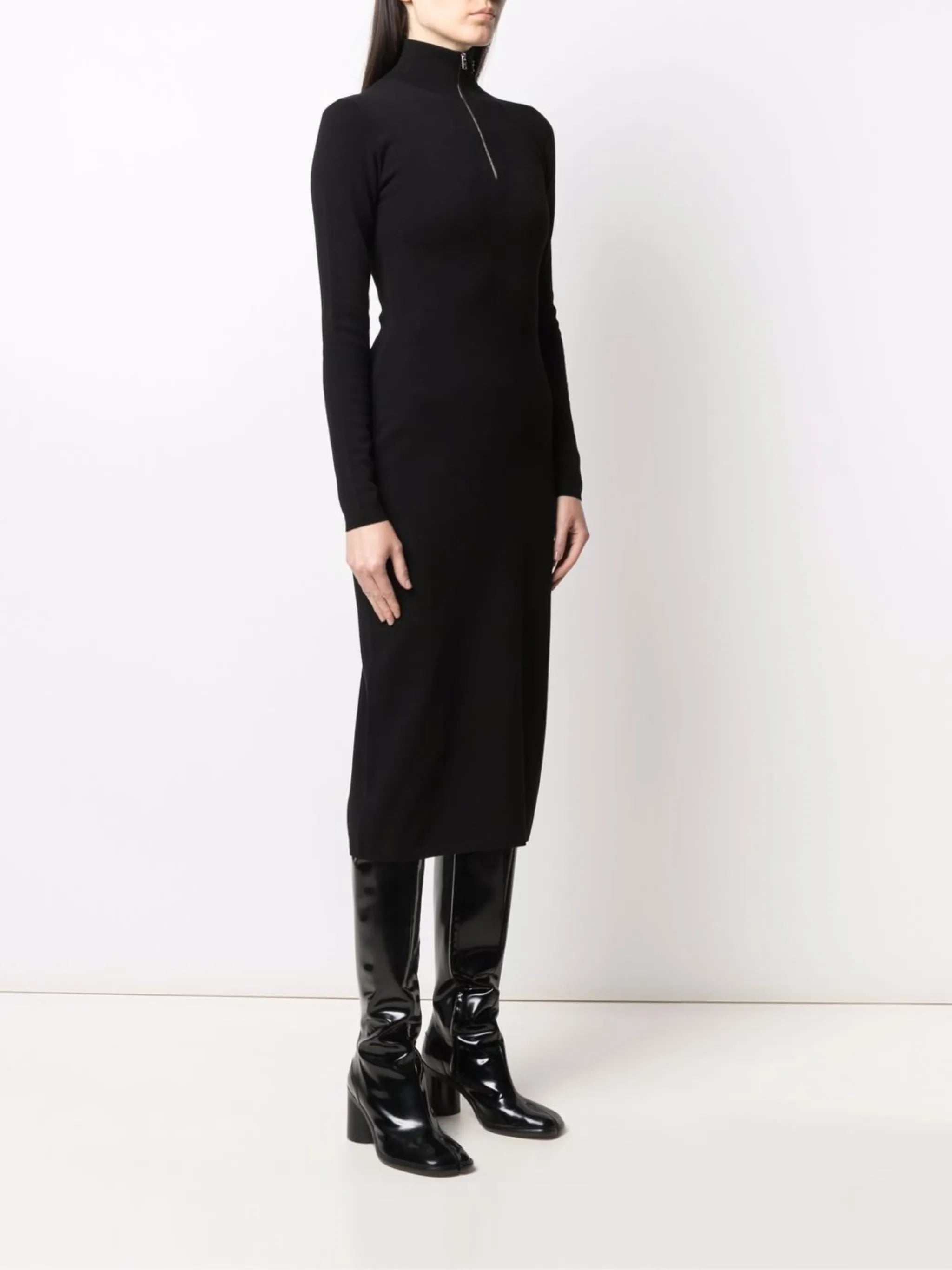 long-sleeve midi dress