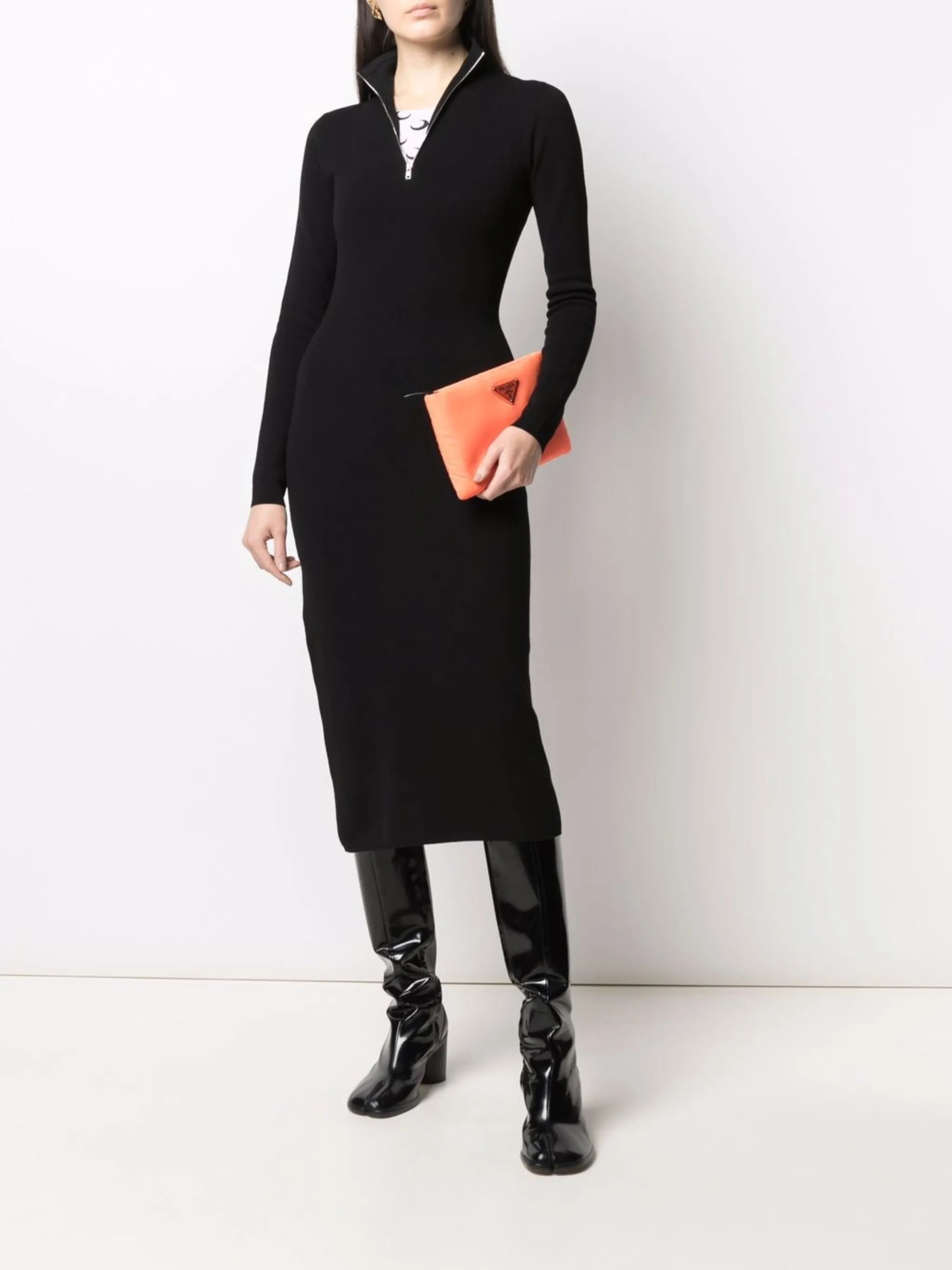 long-sleeve midi dress