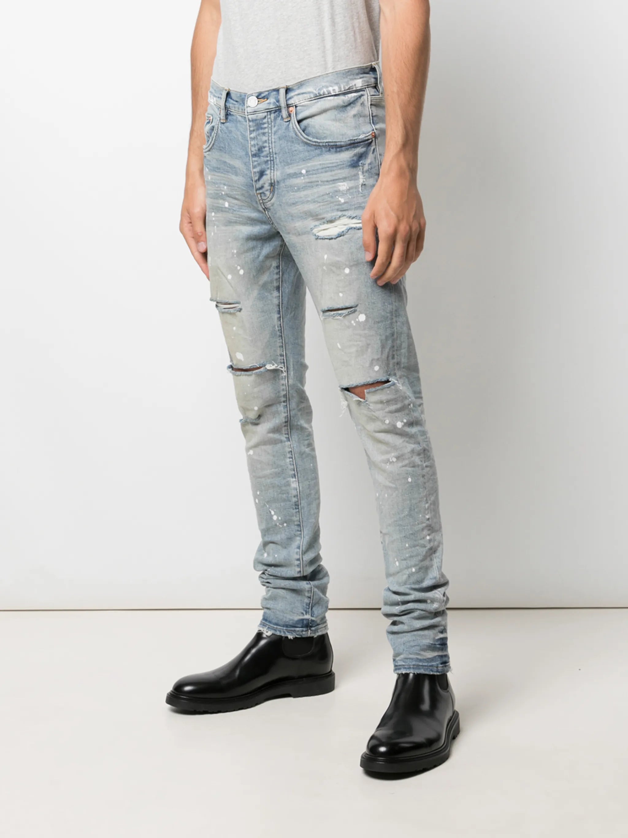 P001 light indigo paint pants