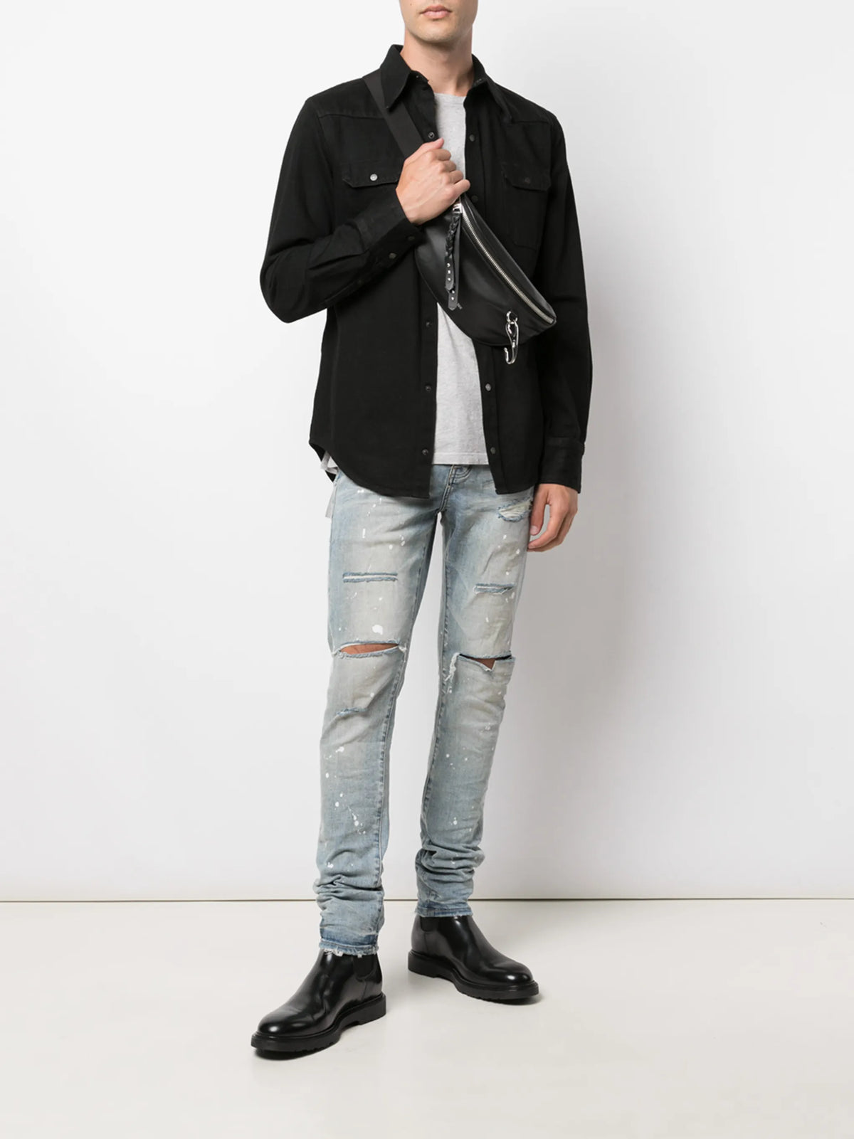 P001 light indigo paint pants