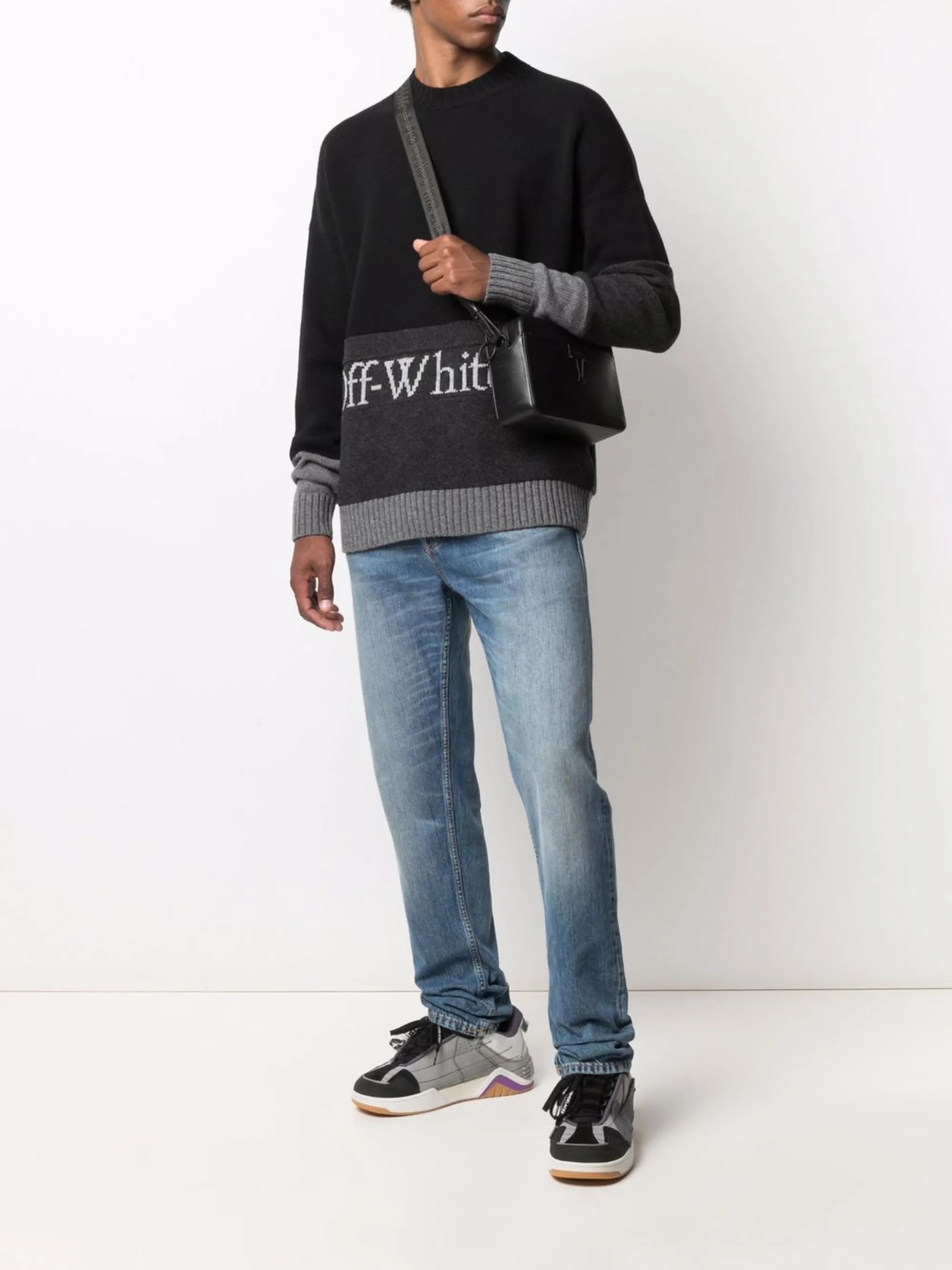 intarsia-logo wool jumper