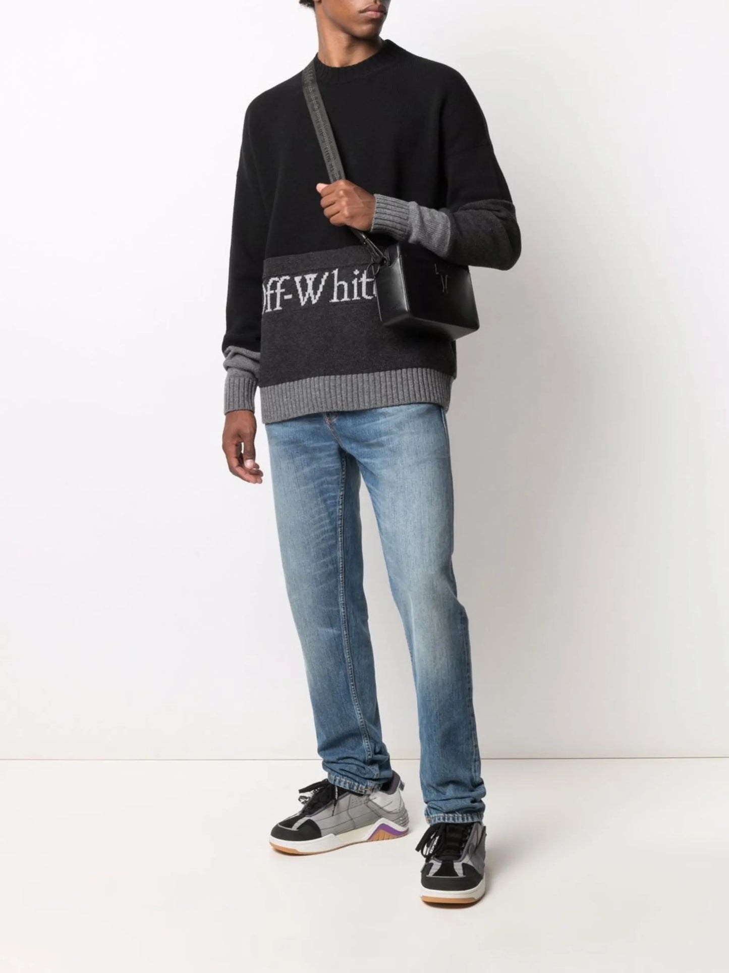 intarsia-logo wool jumper