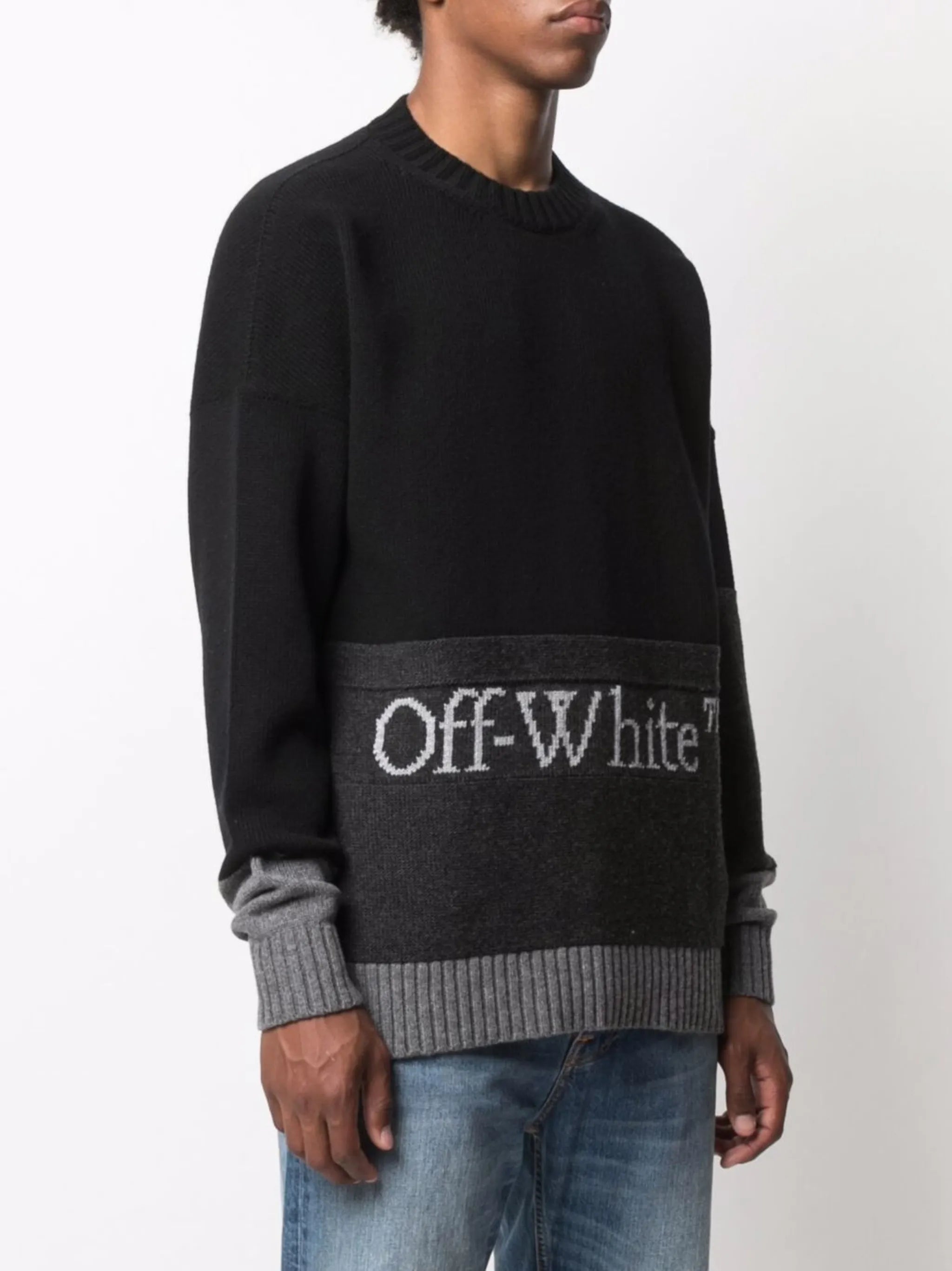 intarsia-logo wool jumper