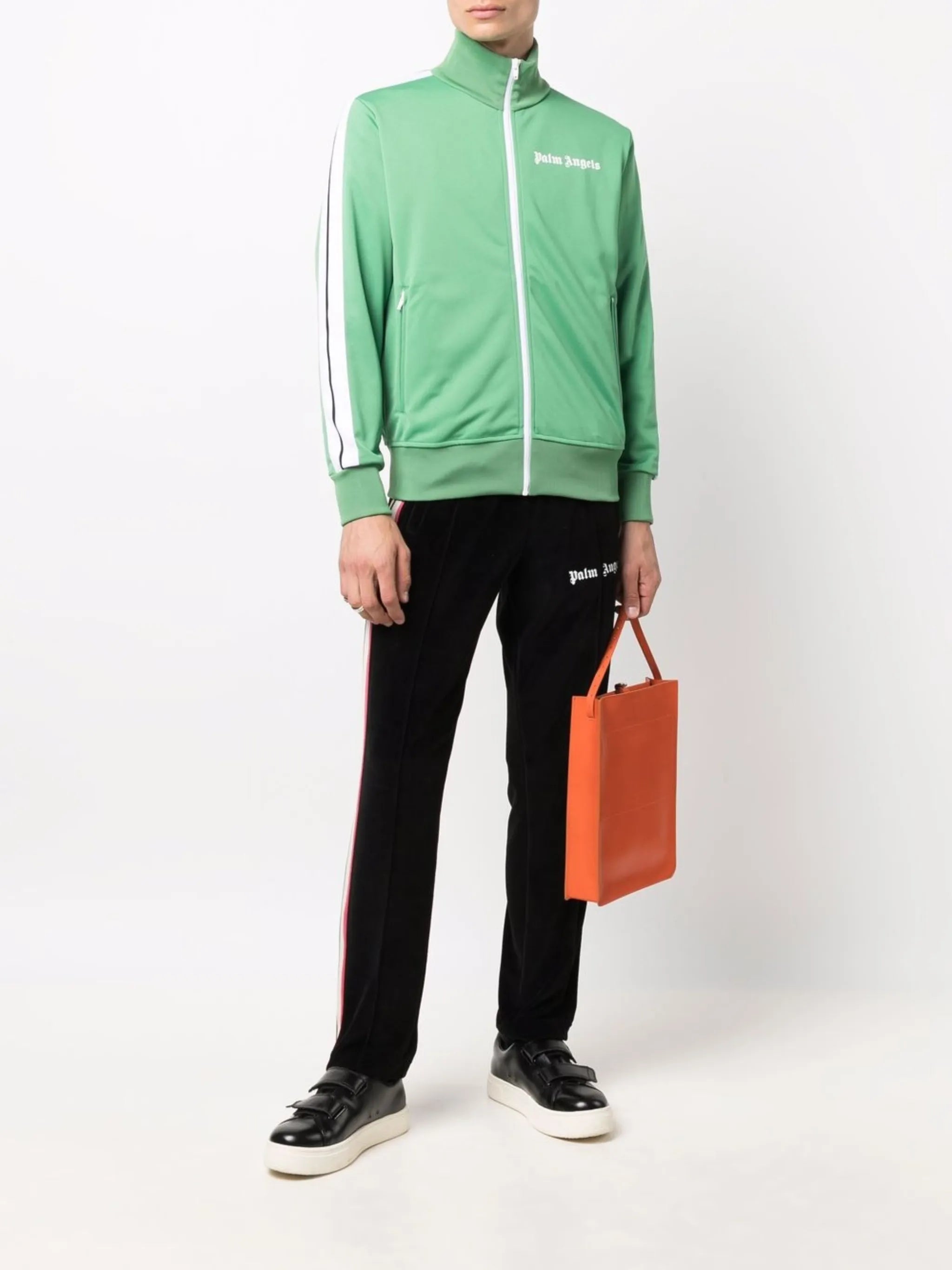 logo-print zip-front track jacket