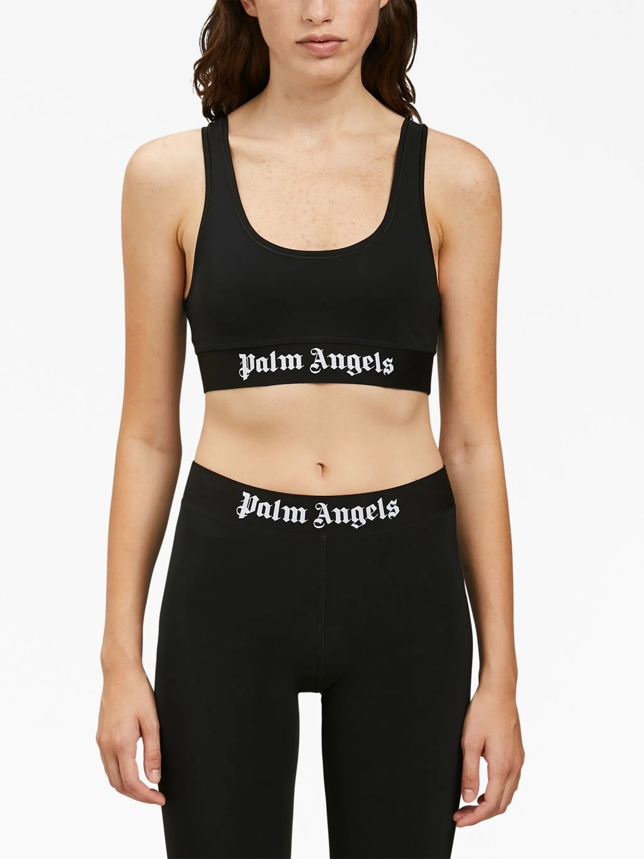 logo print sports bra