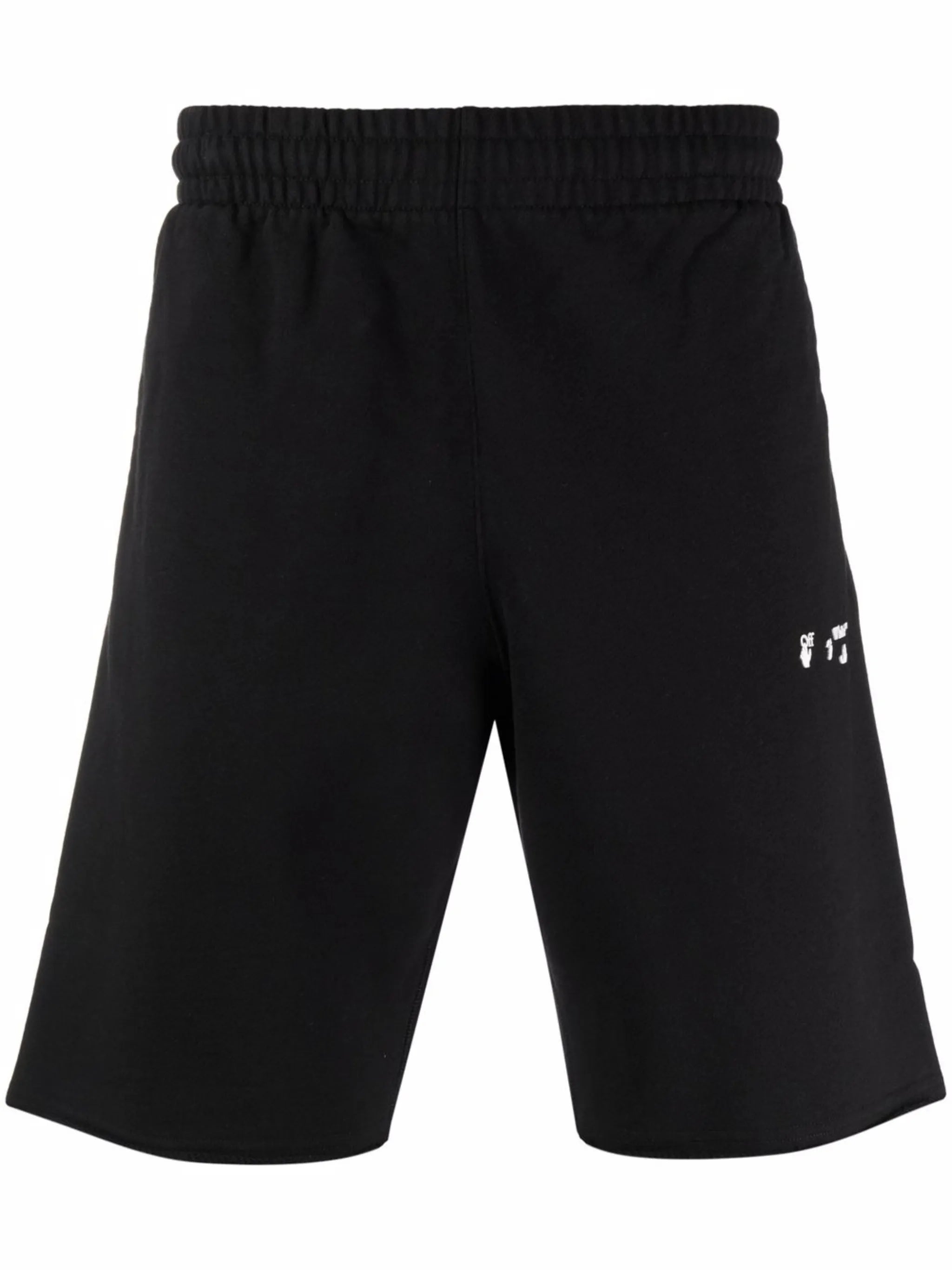 raw-cut hem track shorts