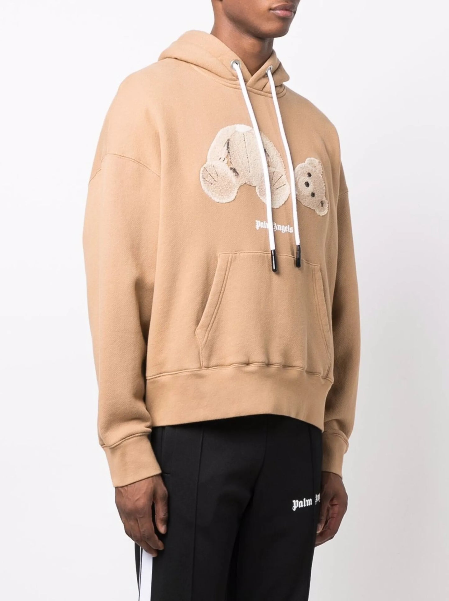 bear-print hoodie