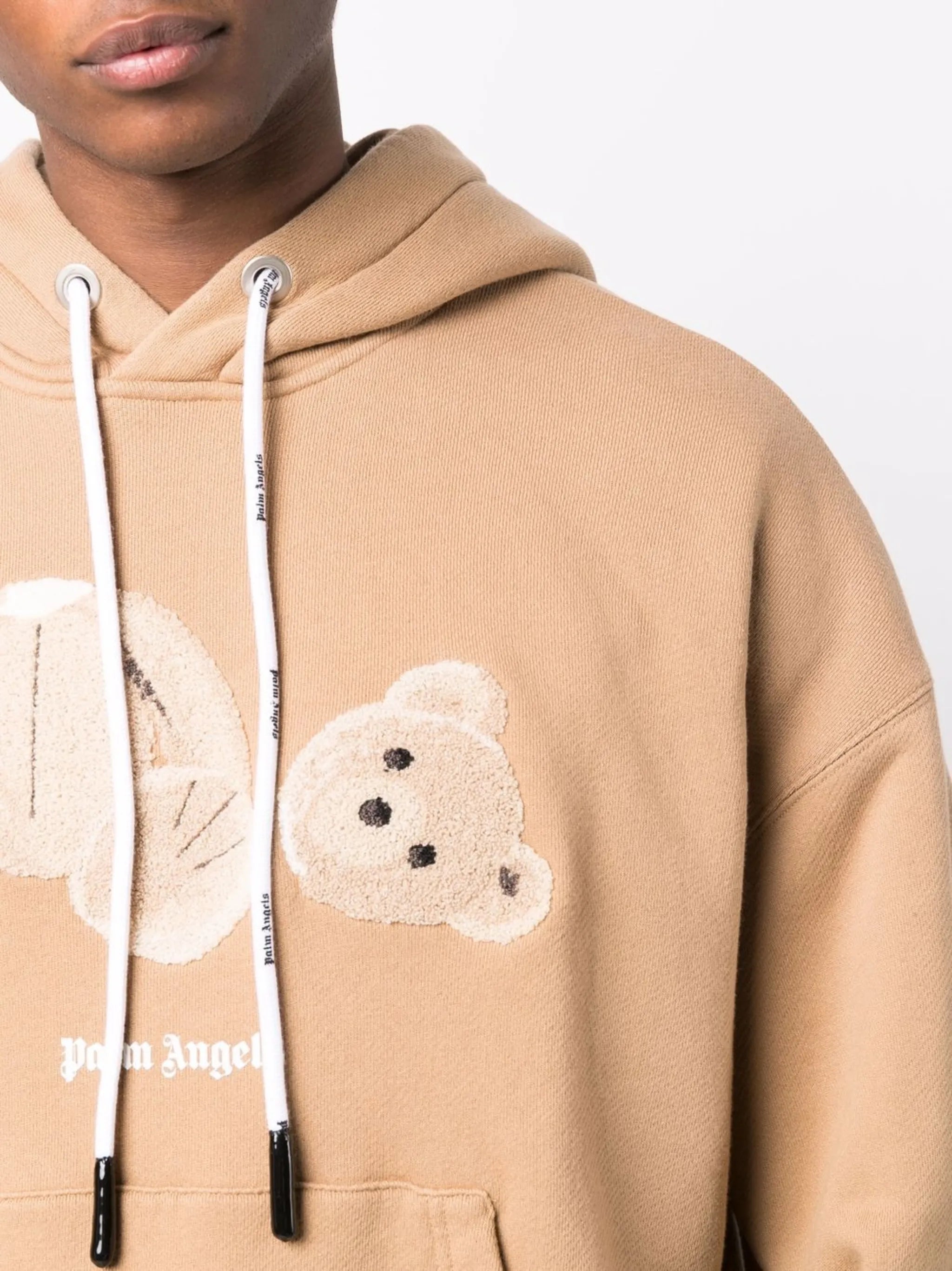 bear-print hoodie
