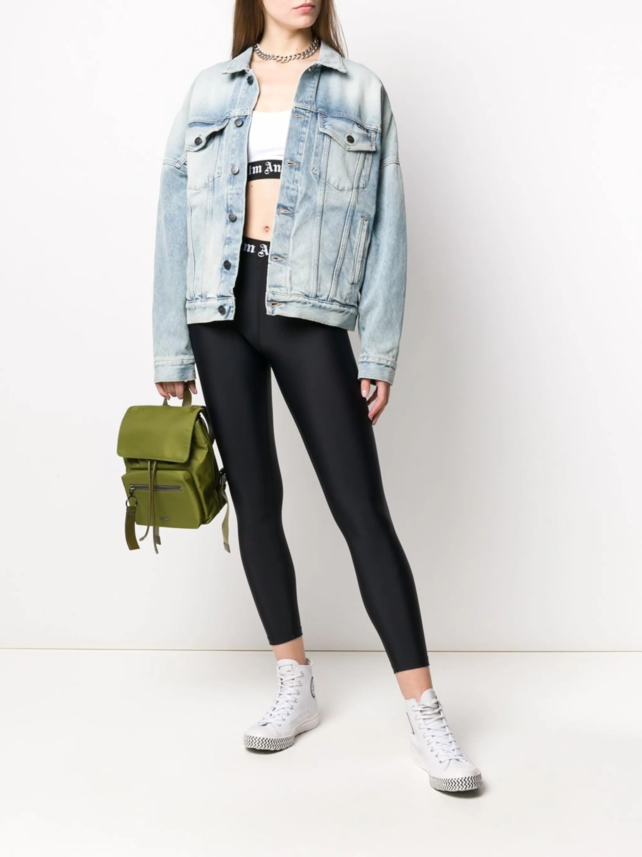 logo-waistband cropped legging