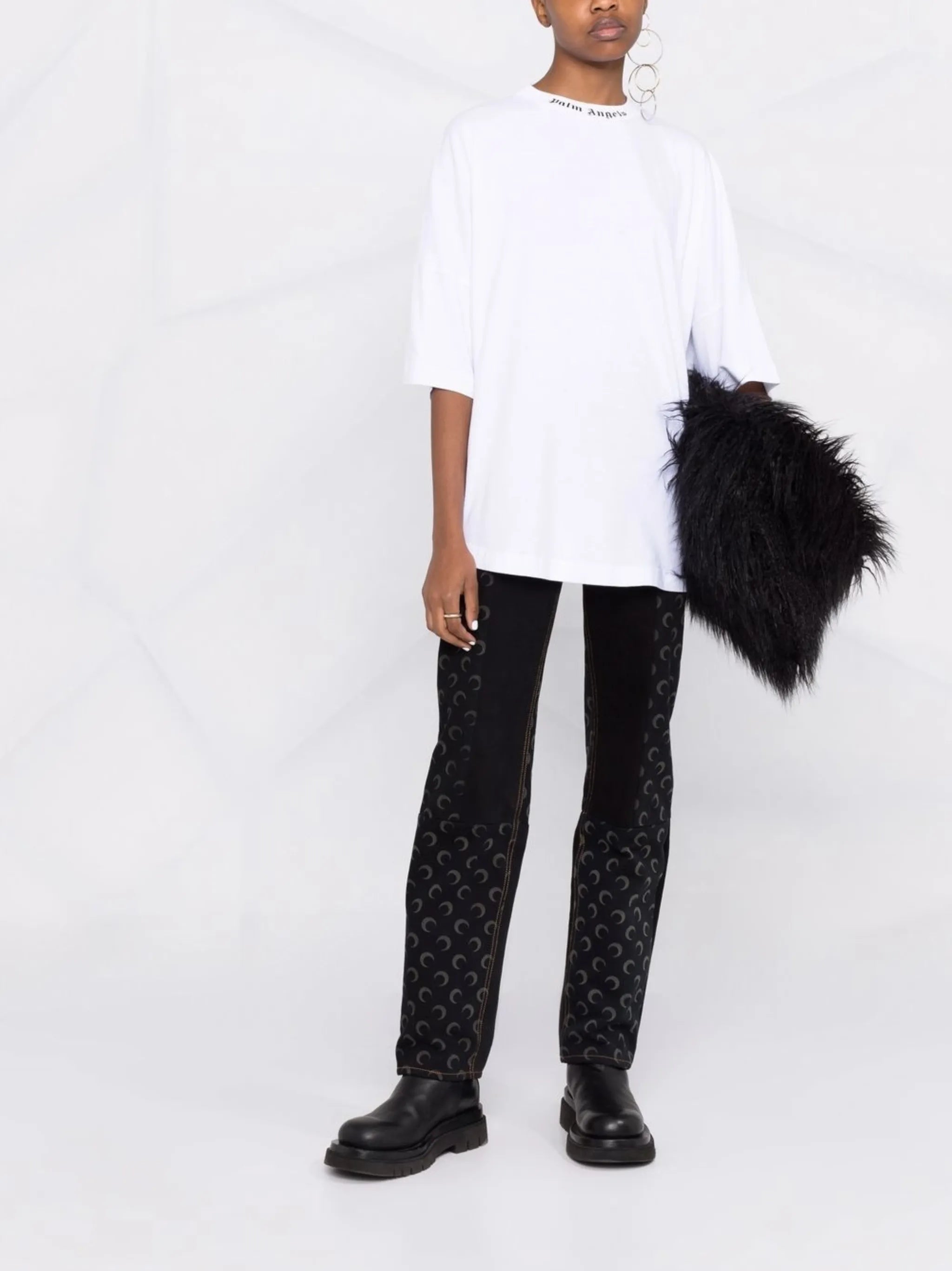 logo-print high-neck T-shirt