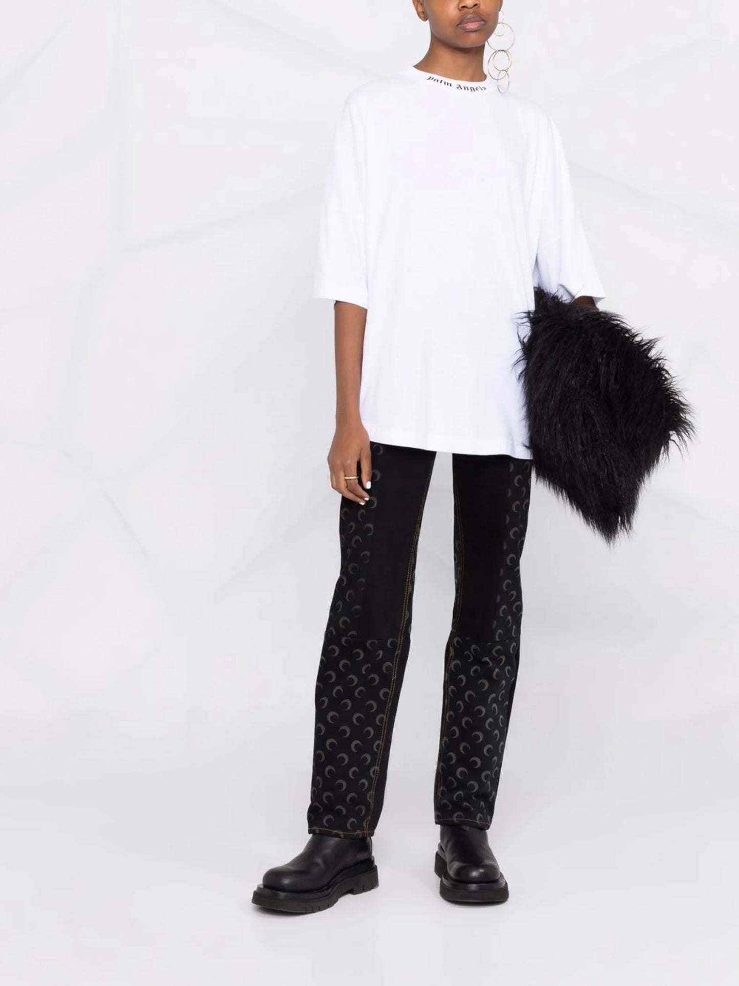 logo-print high-neck T-shirt