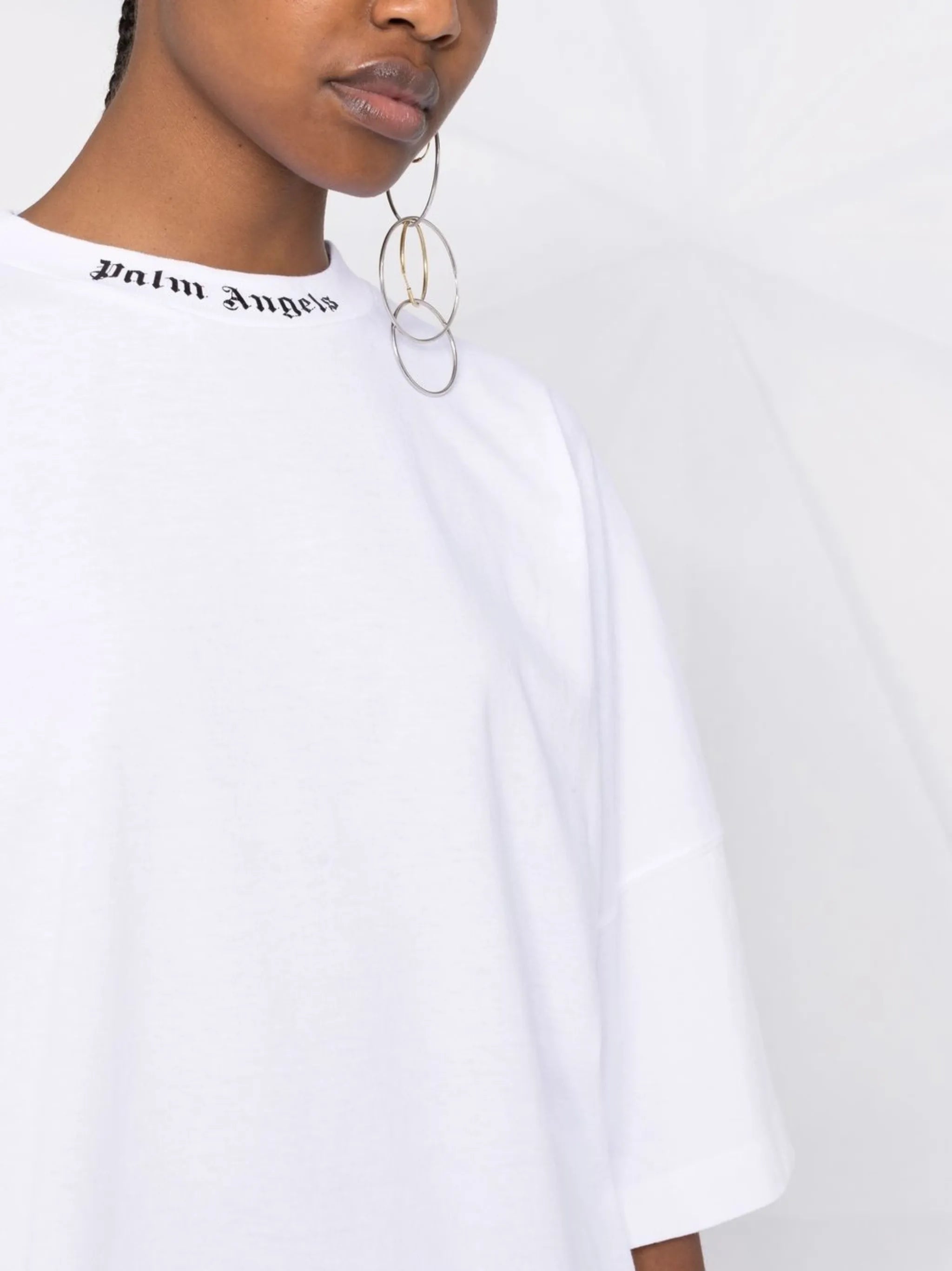 logo-print high-neck T-shirt