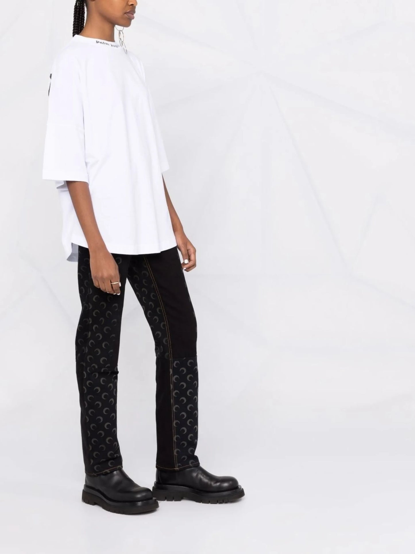 logo-print high-neck T-shirt