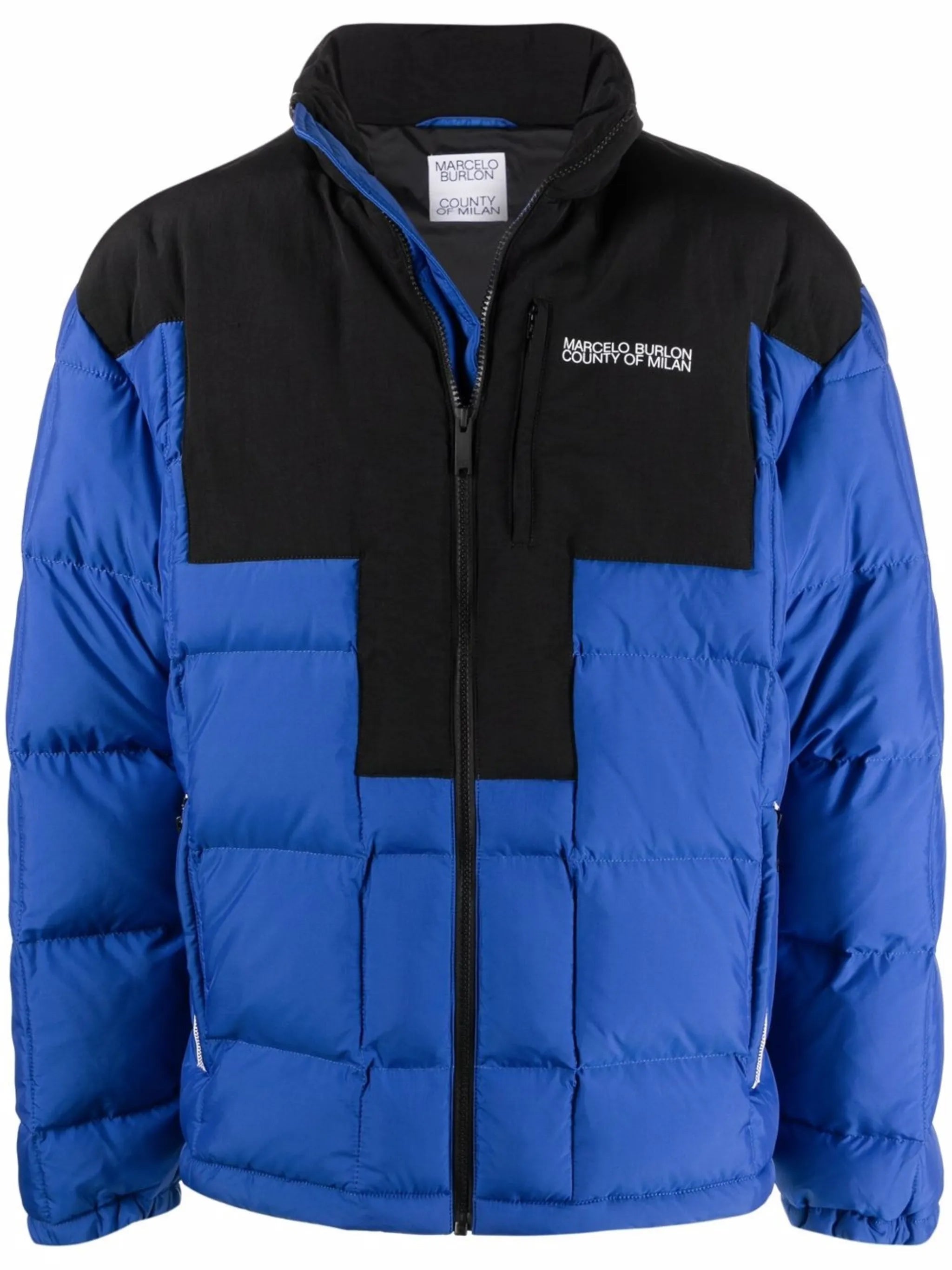 quilted cross block jacket