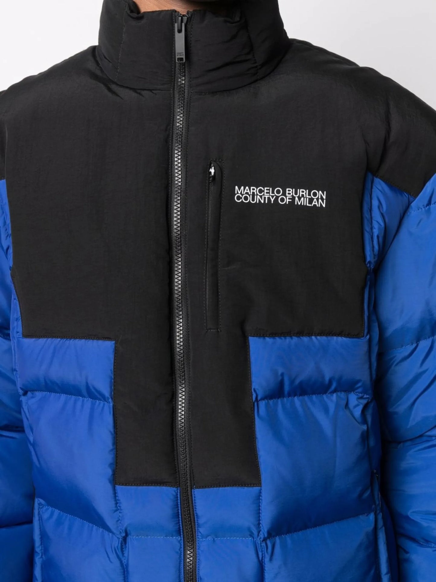 quilted cross block jacket