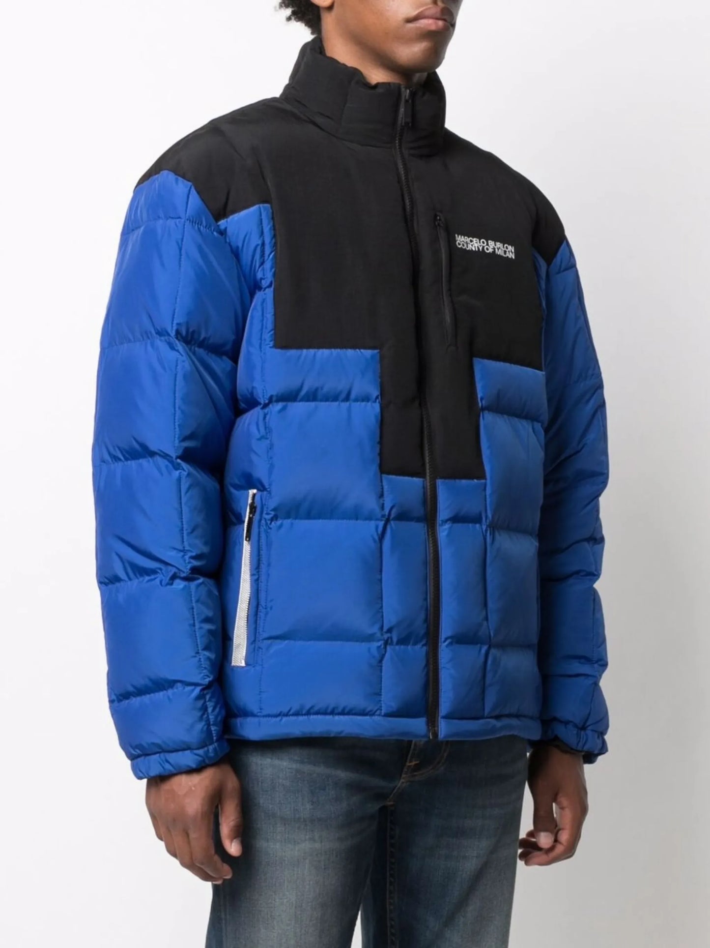quilted cross block jacket