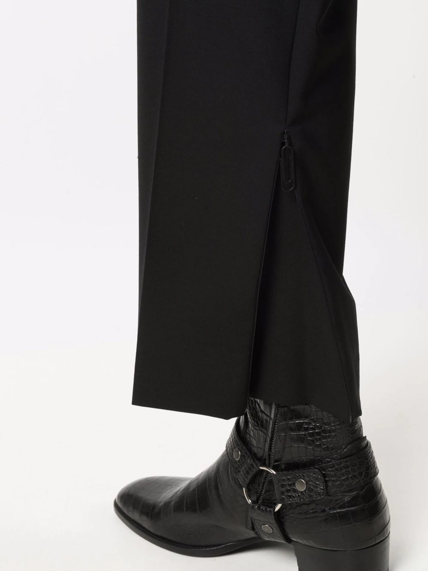 zip detail tailored trousers