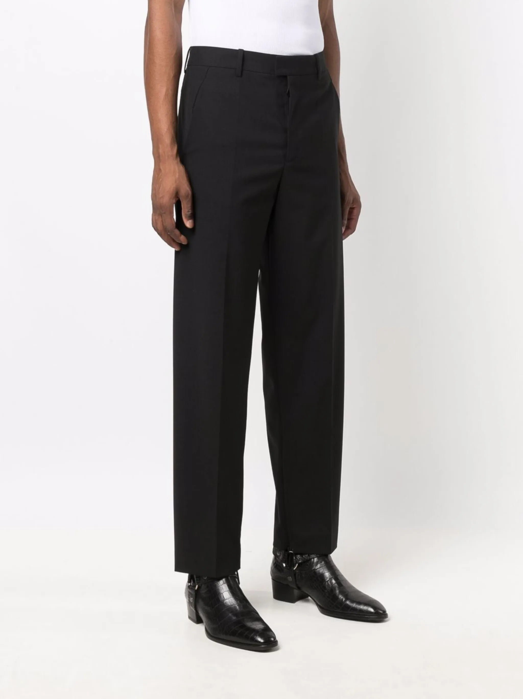 zip detail tailored trousers