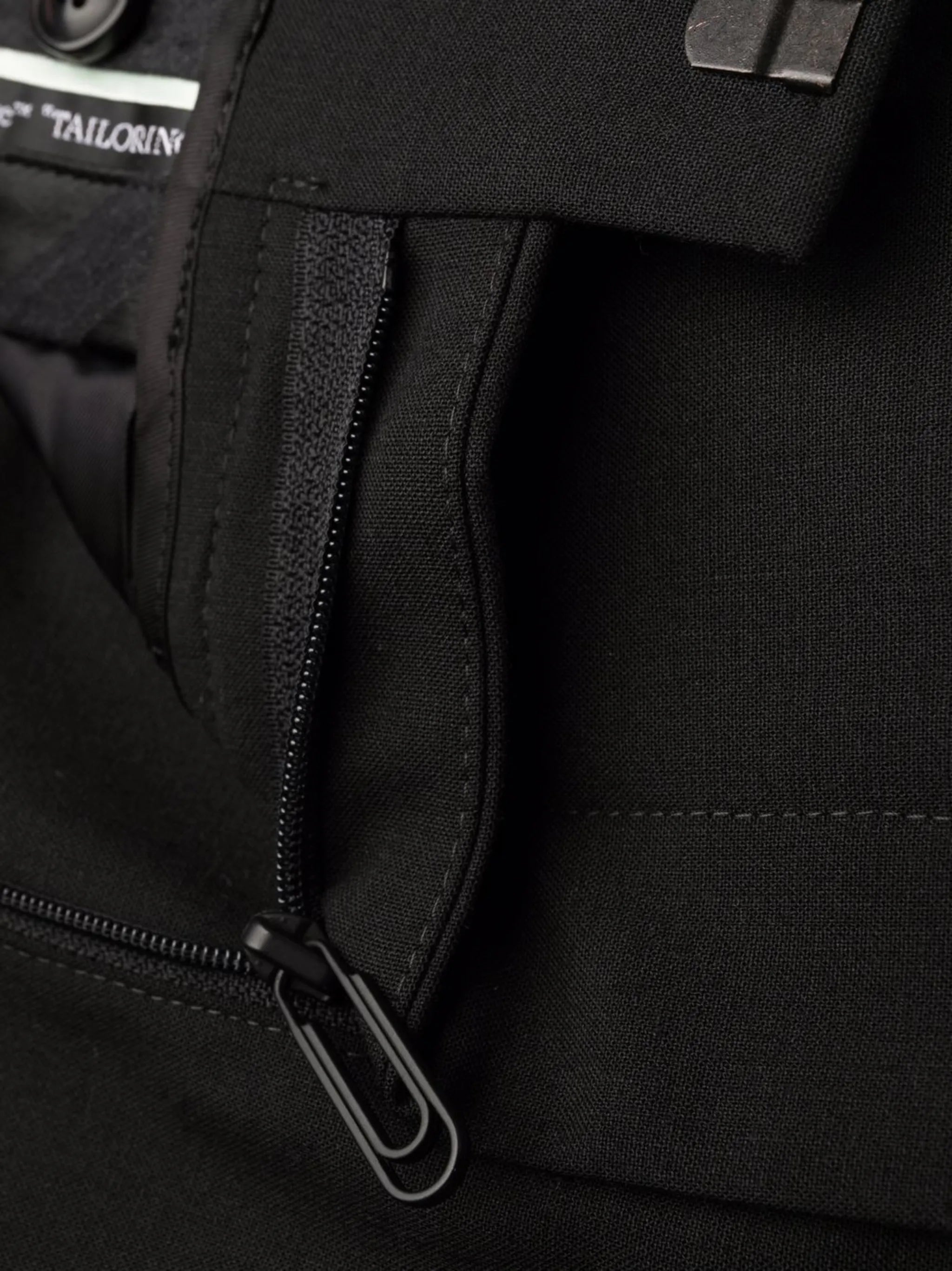 zip detail tailored trousers