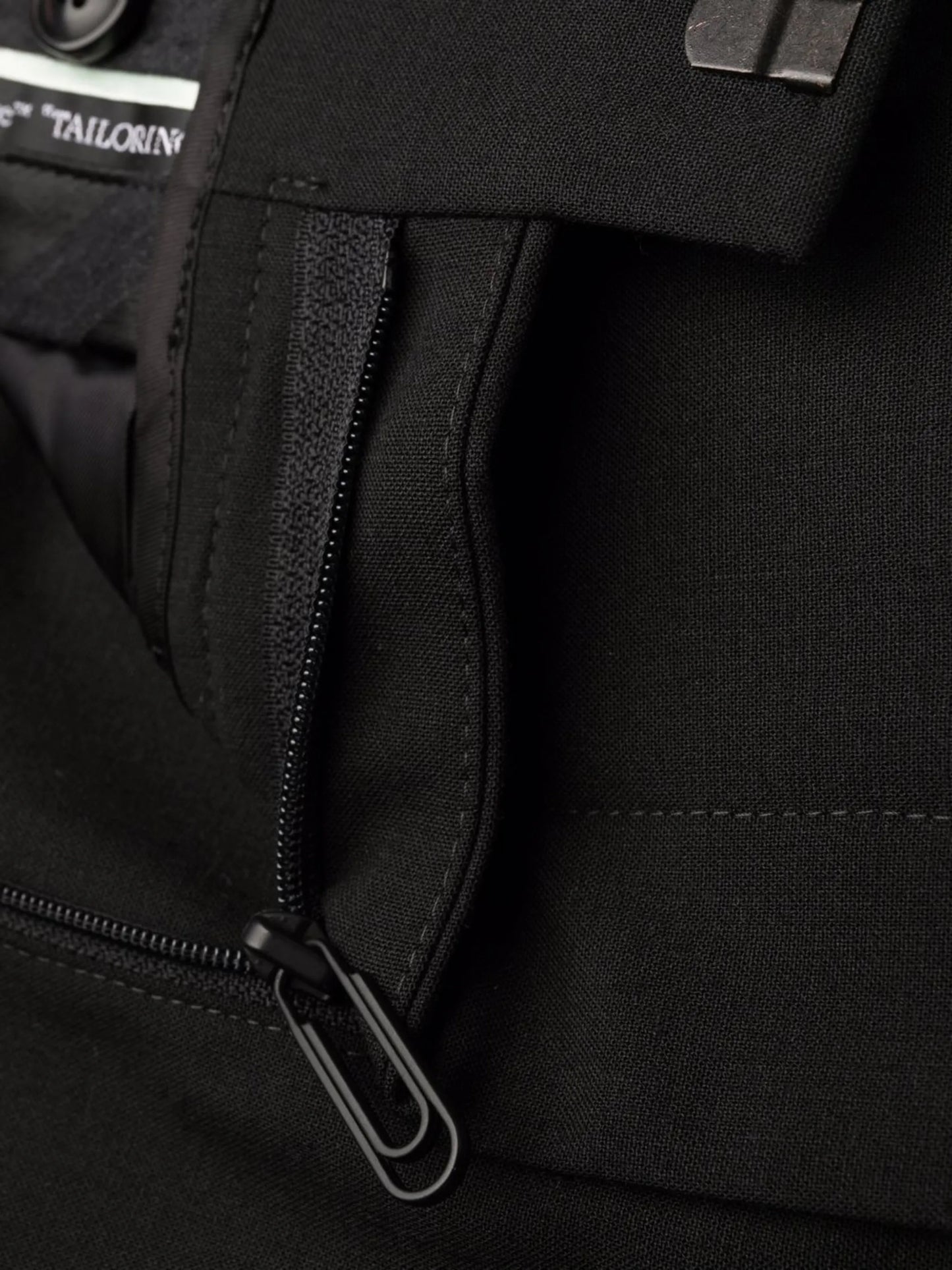 zip detail tailored trousers