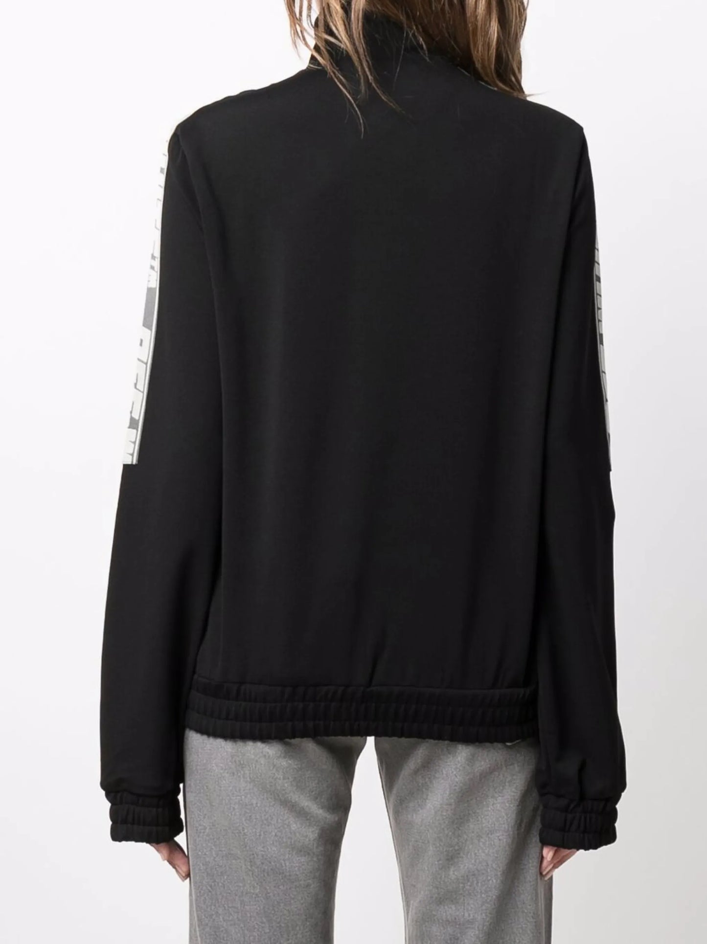 logo-striped high neck jacket