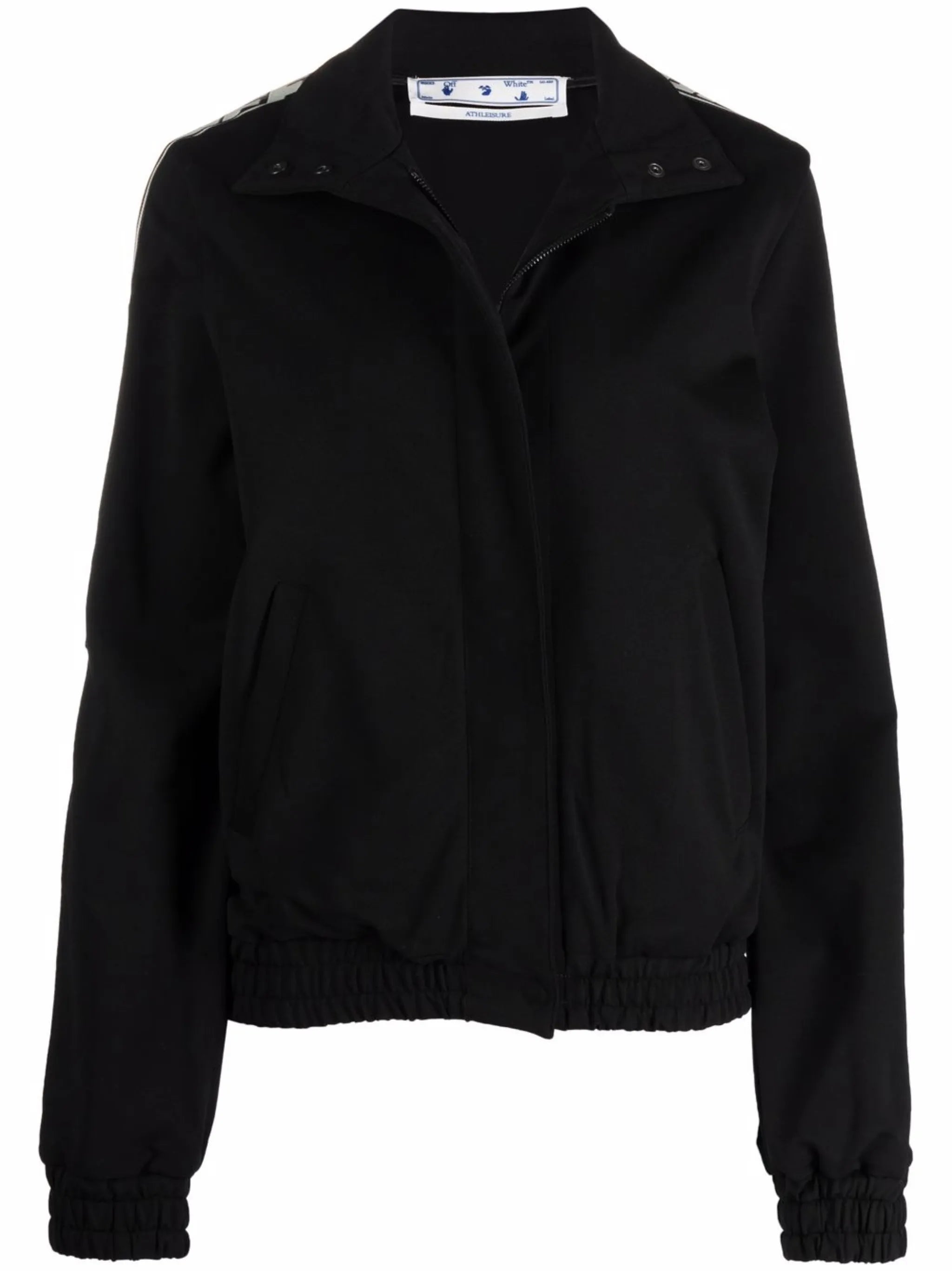 logo-striped high neck jacket
