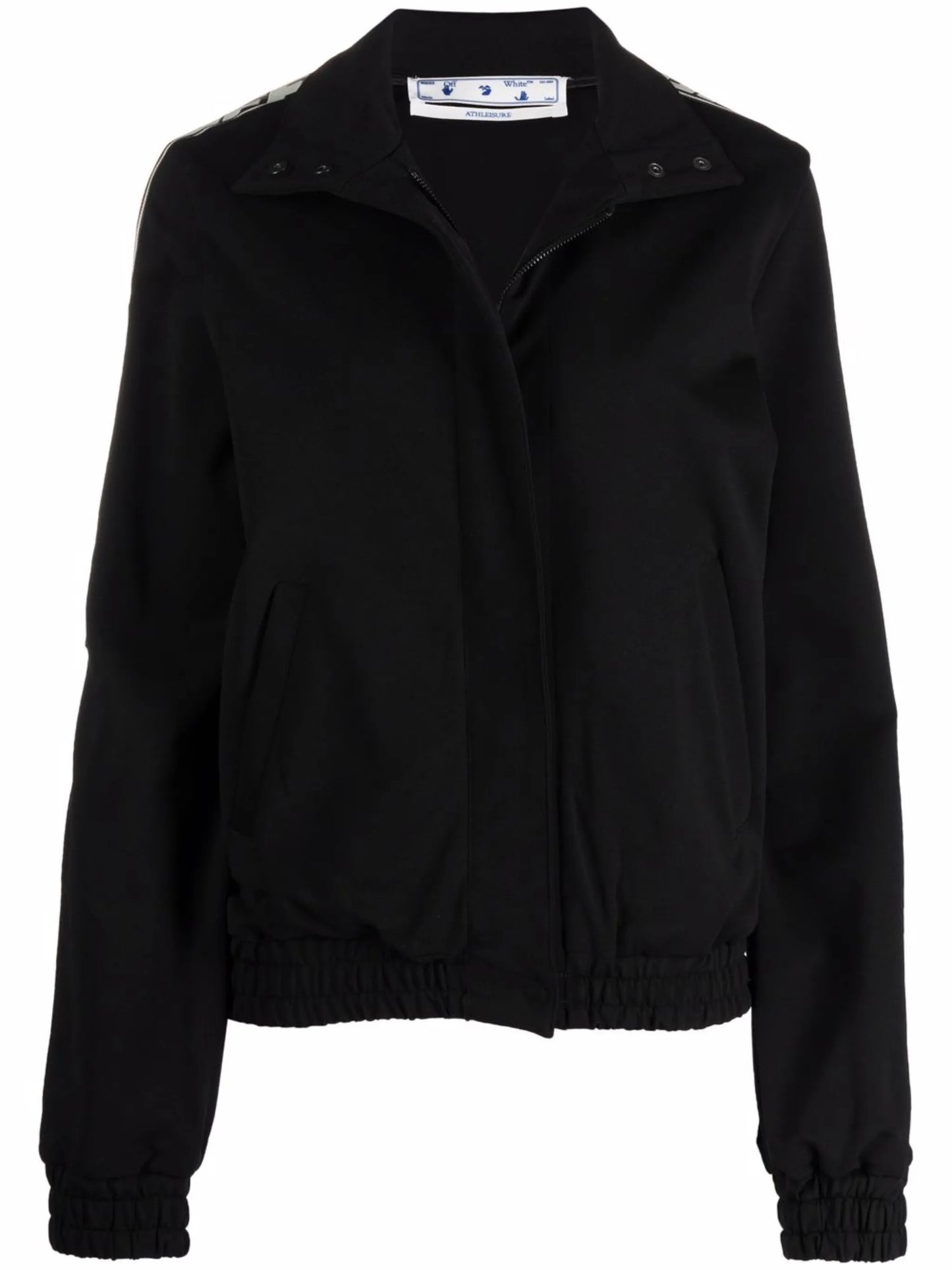 logo-striped high neck jacket