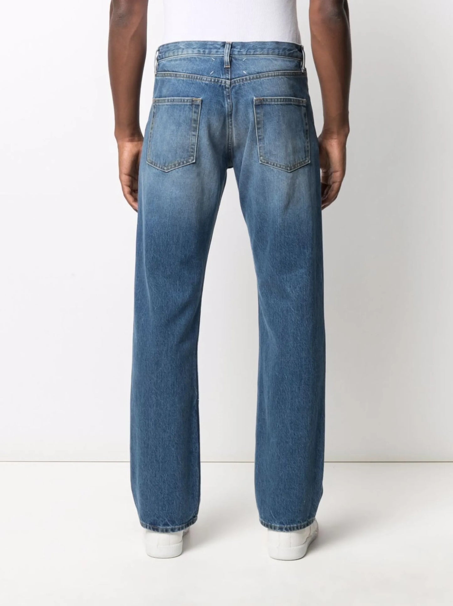 straight-cut denim jeans