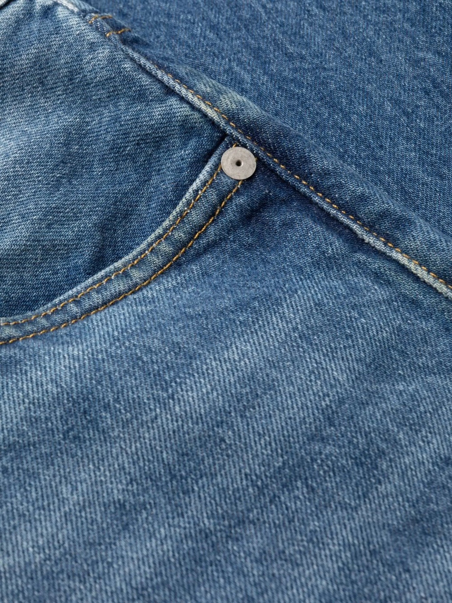 straight-cut denim jeans