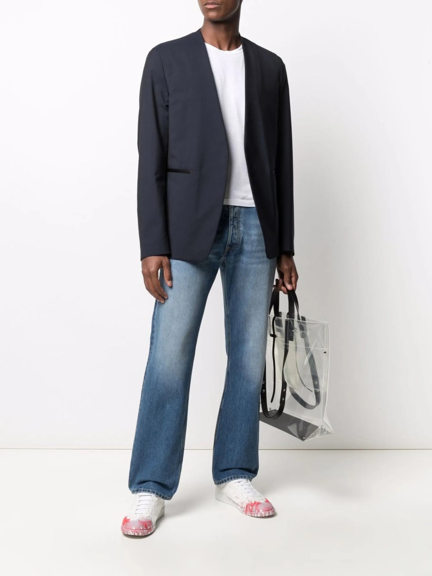 straight-cut denim jeans