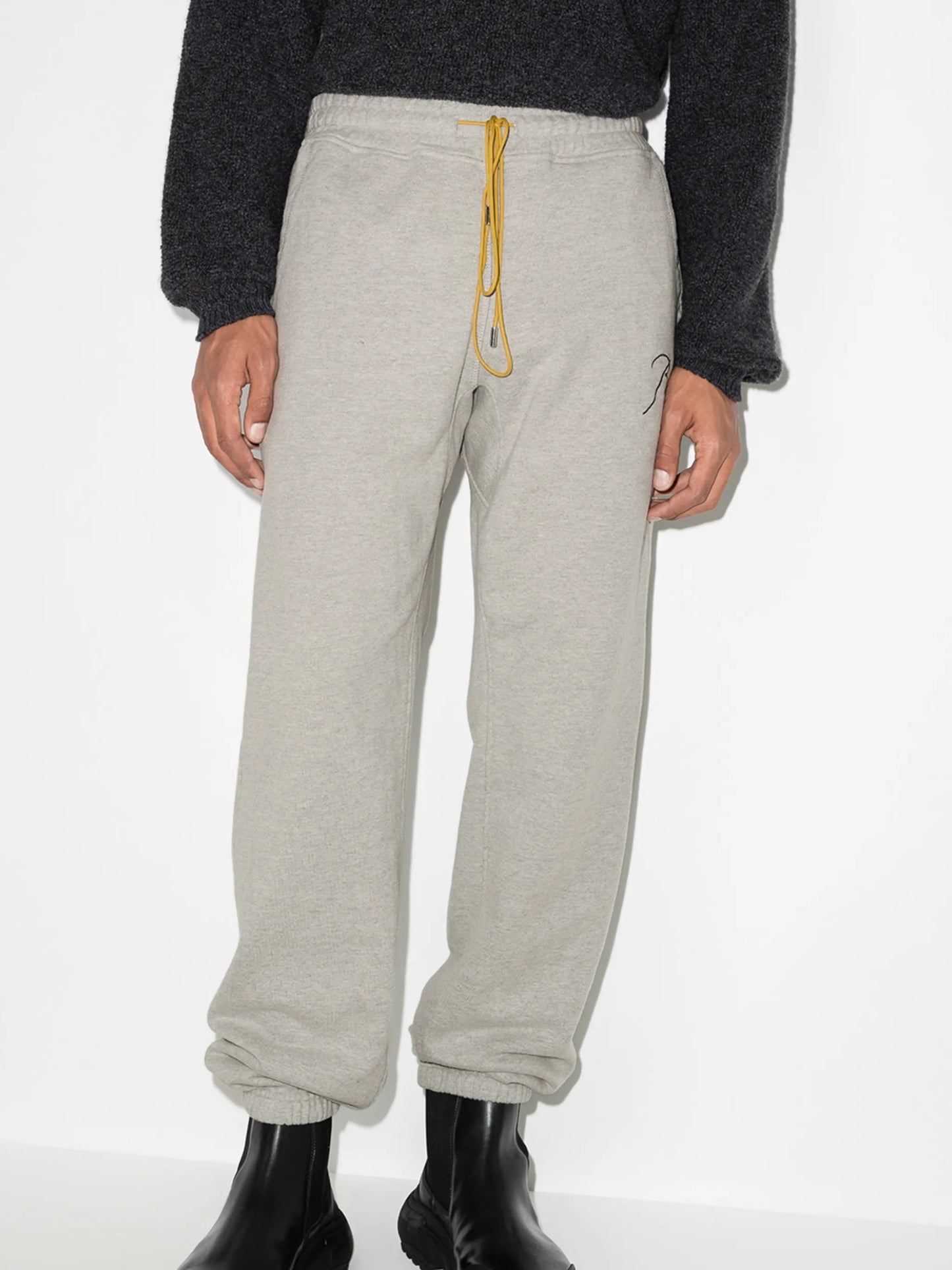 embroidered logo drawstring track pants
