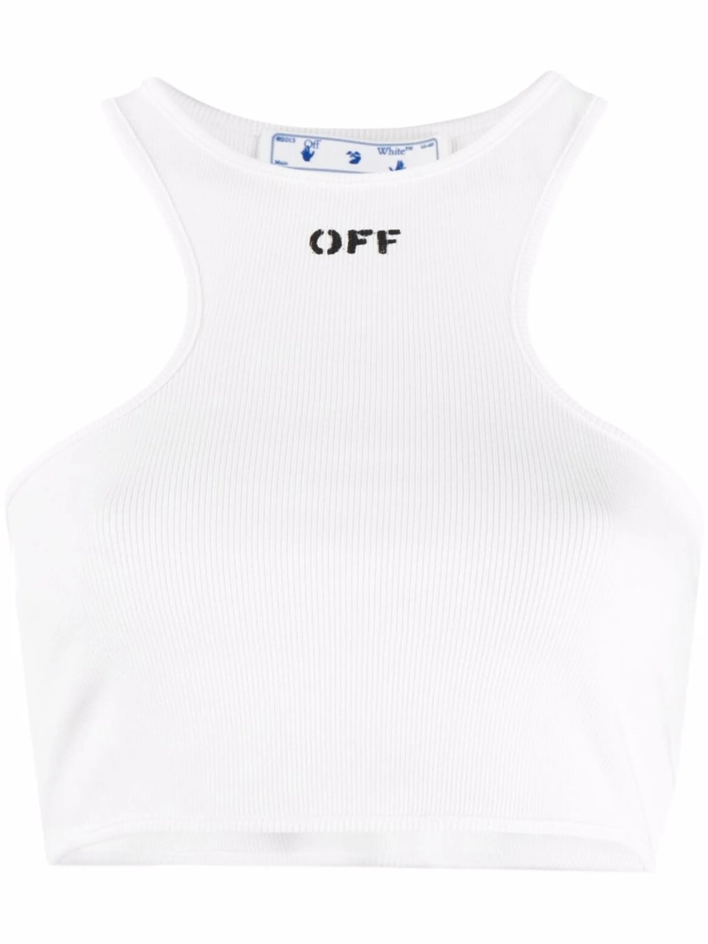 ribbed logo-print vest