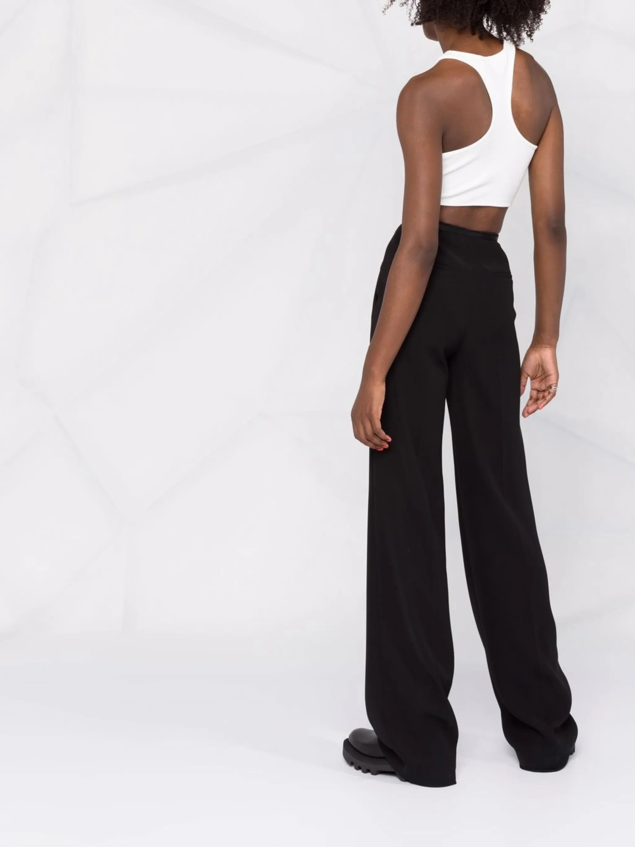 ribbed logo-print vest