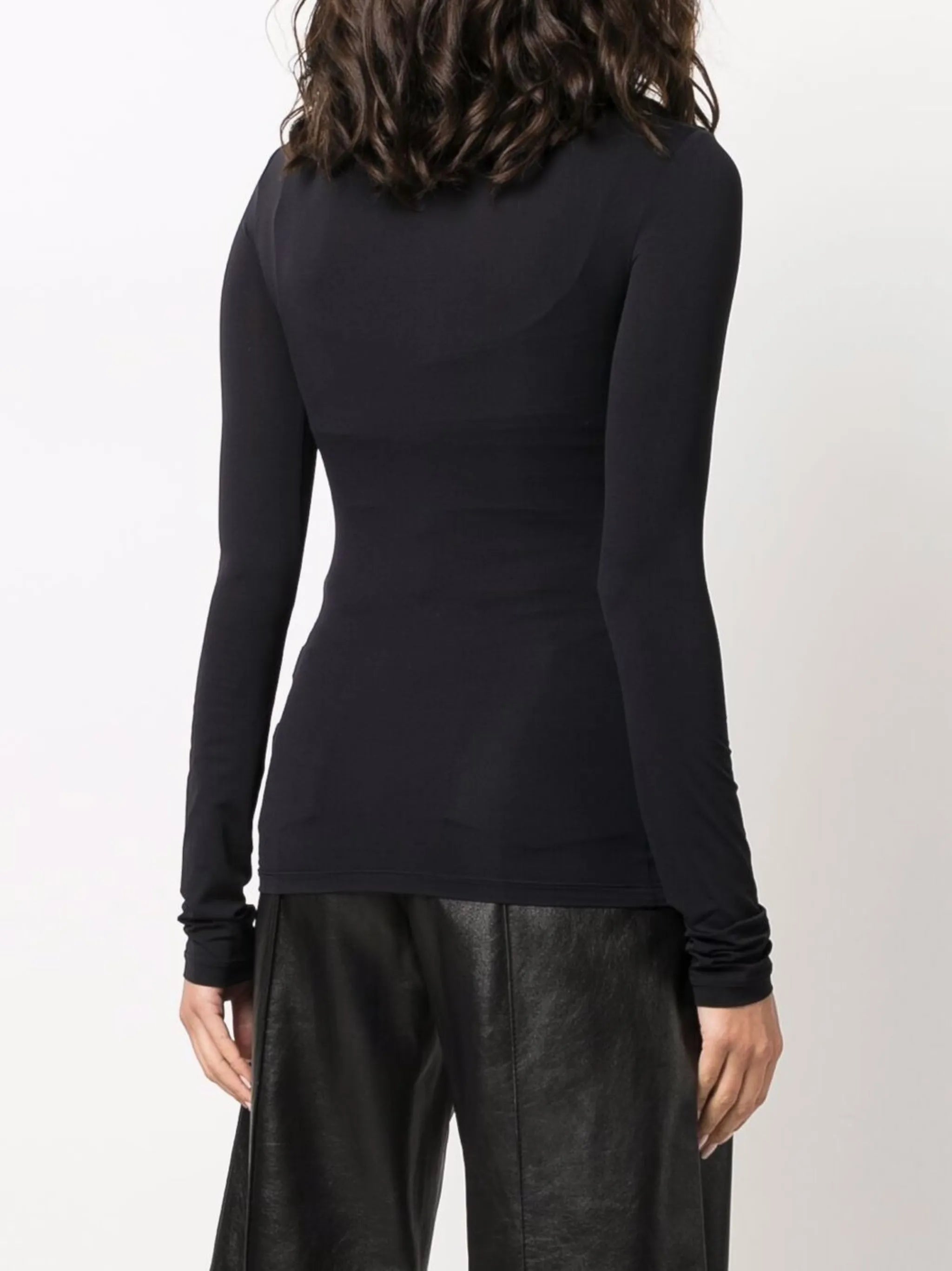 logo-print roll neck top