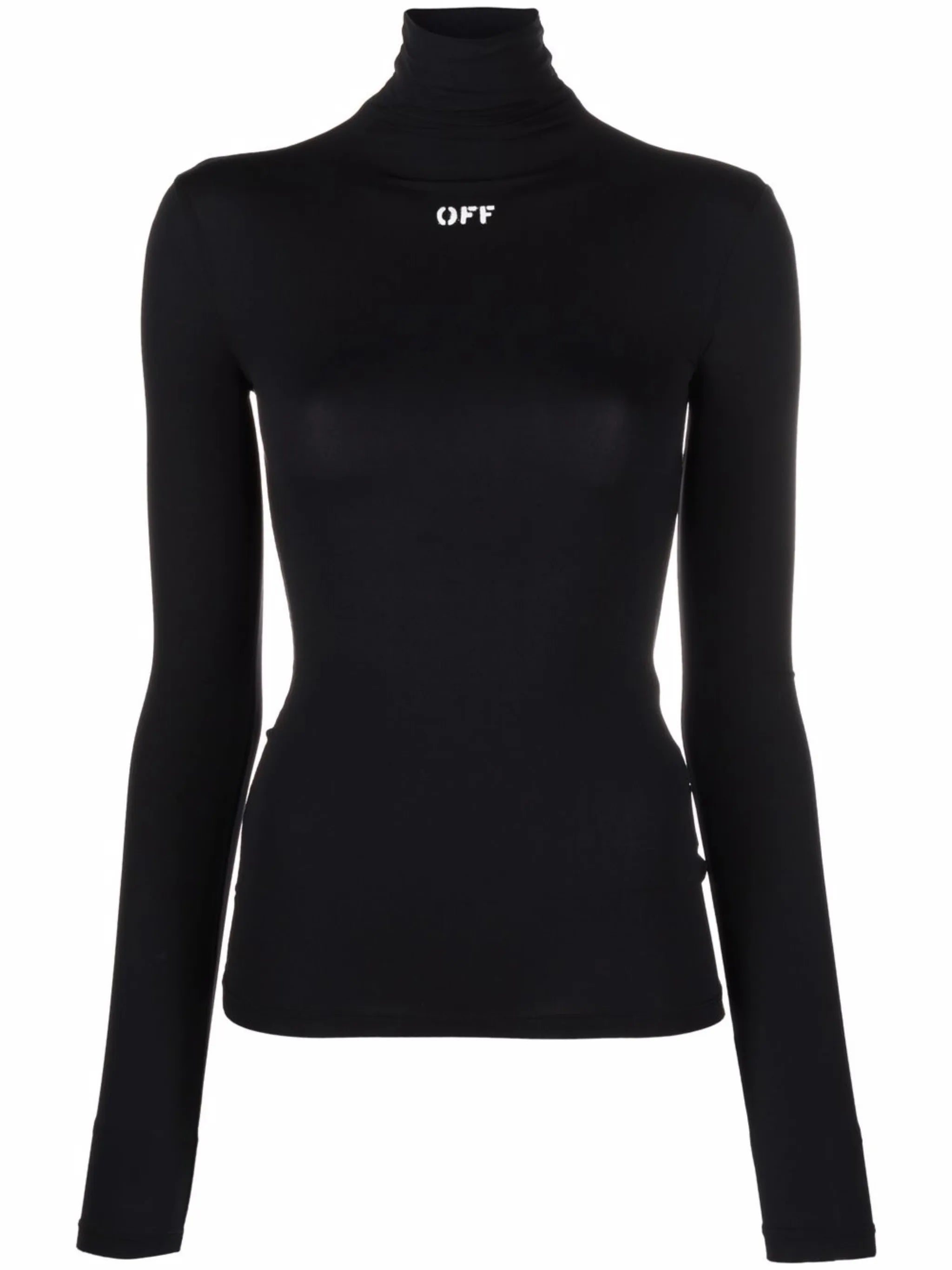 logo-print roll neck top