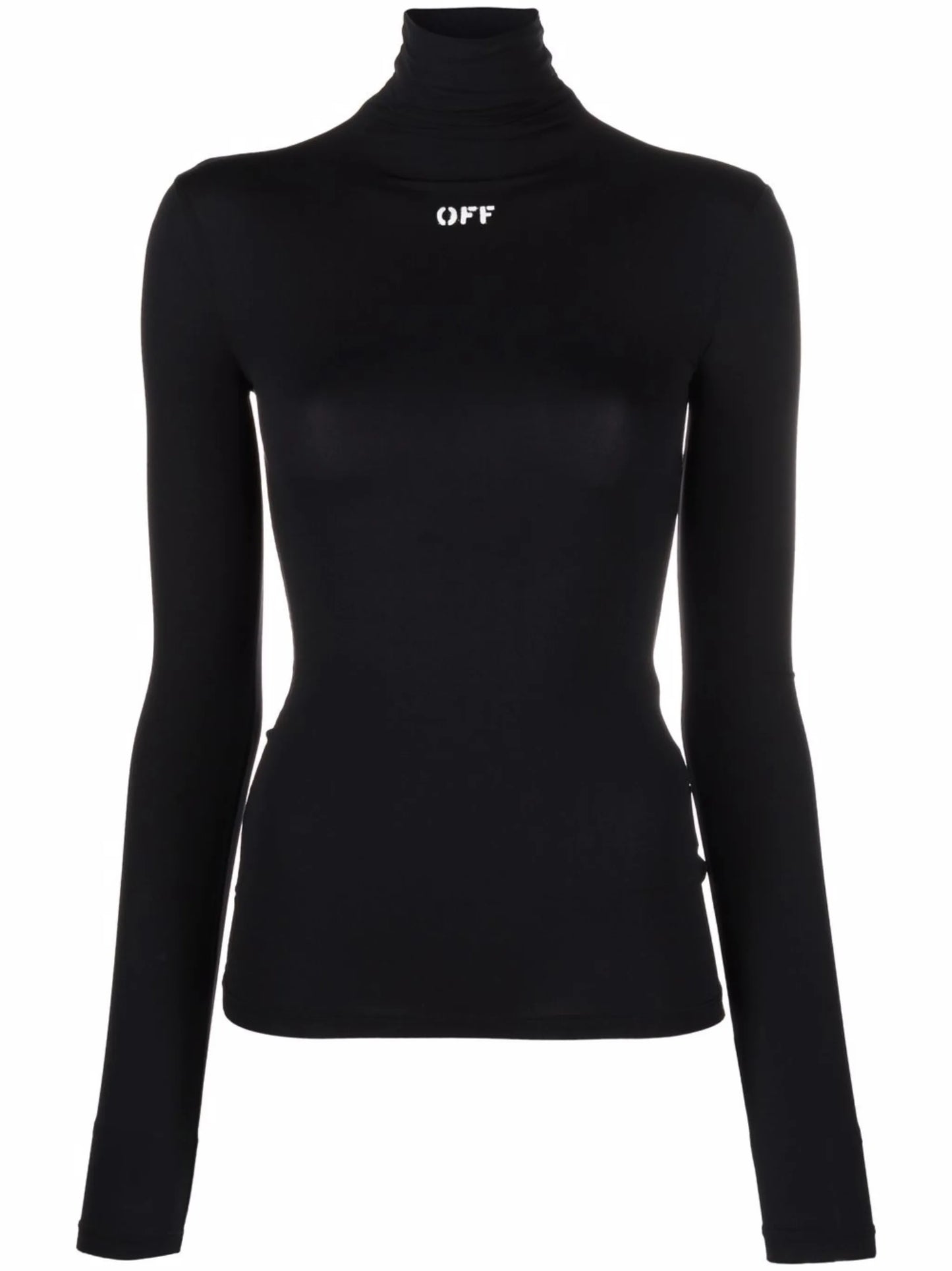 logo-print roll neck top